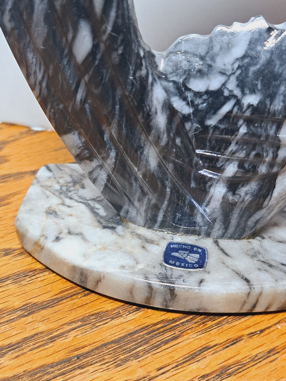 Black & Gray Marble Sculpture Of Mother & Child 6.5” High