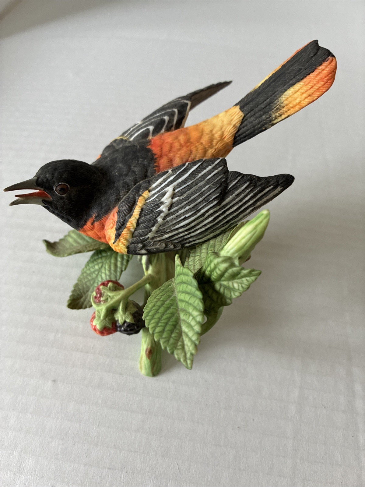 Vtg 1990 Lenox Baltimore Oriole Fine Porcelain Garden Birds Figurine