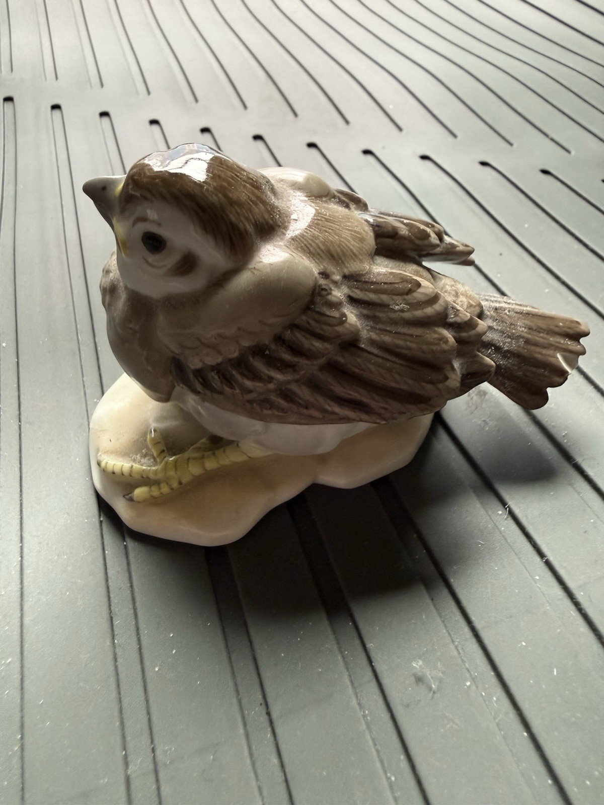 Augarten Vienna Austria Porcelain Bird Figurine Brown Sparrow Finch 3”