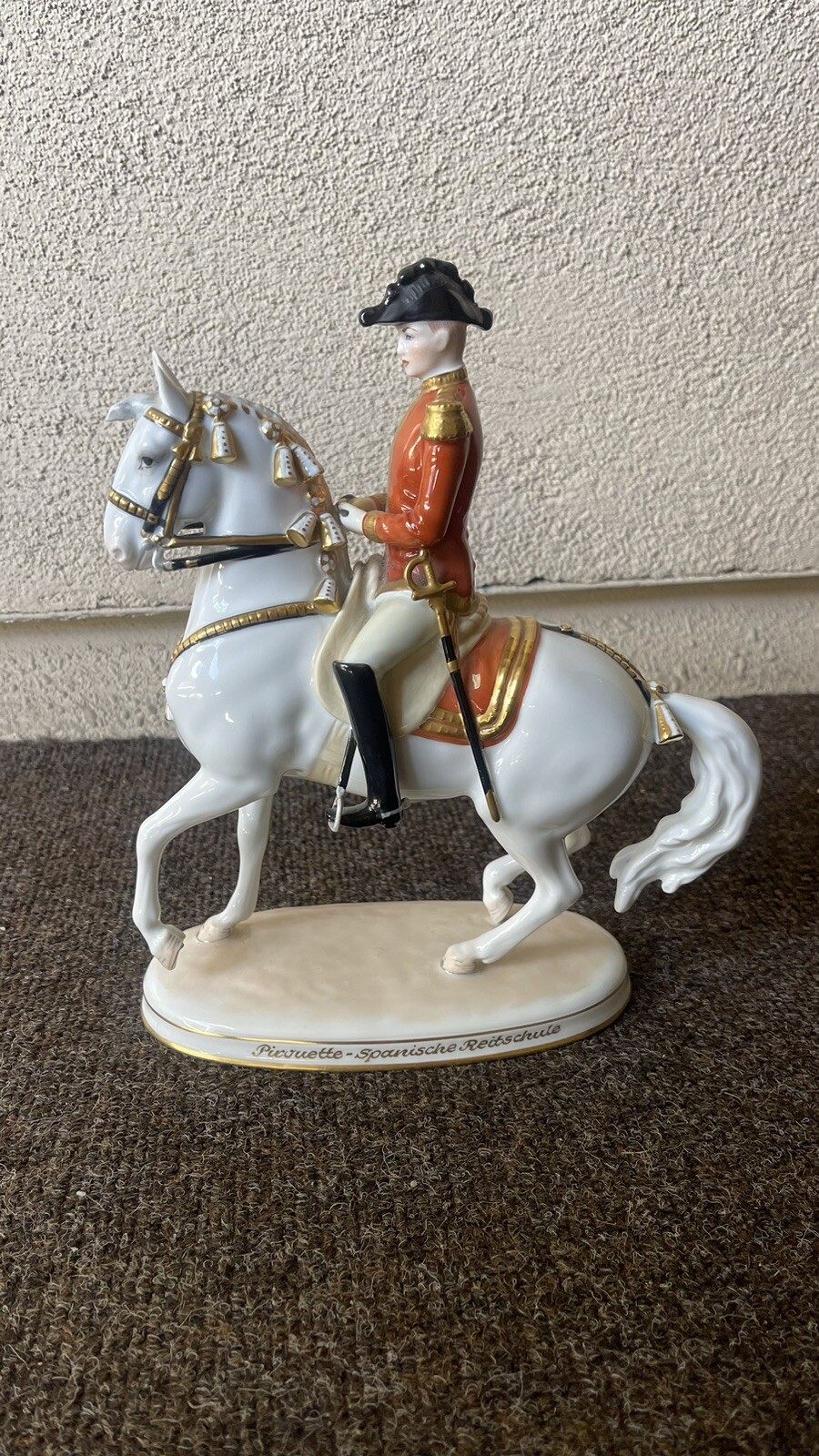 PIROUETTE AUGARTEN VIENNA SPANISH PORCELAIN HORSE AND RIDER SCHOOL LIPIZZANER