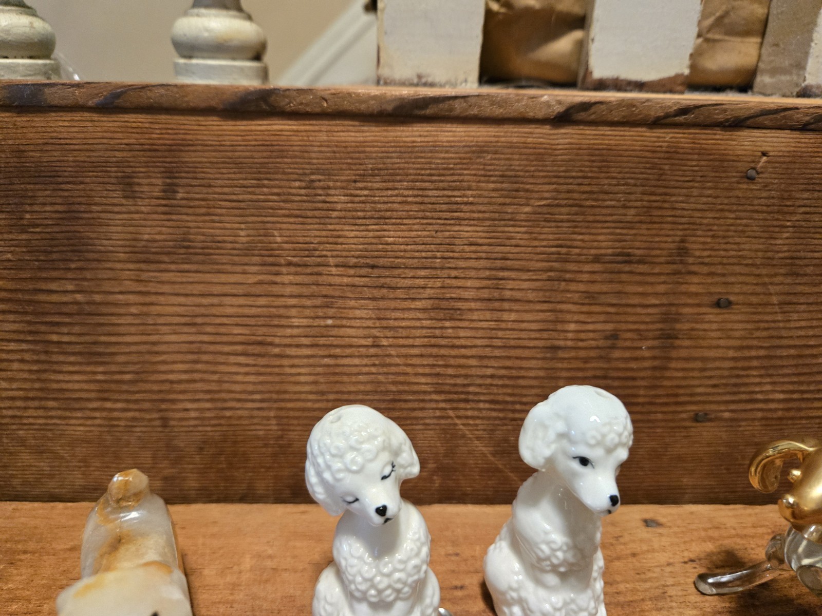 Vintage Miniature Dog Figurines Lot 10 – metal; quartz, shell, china