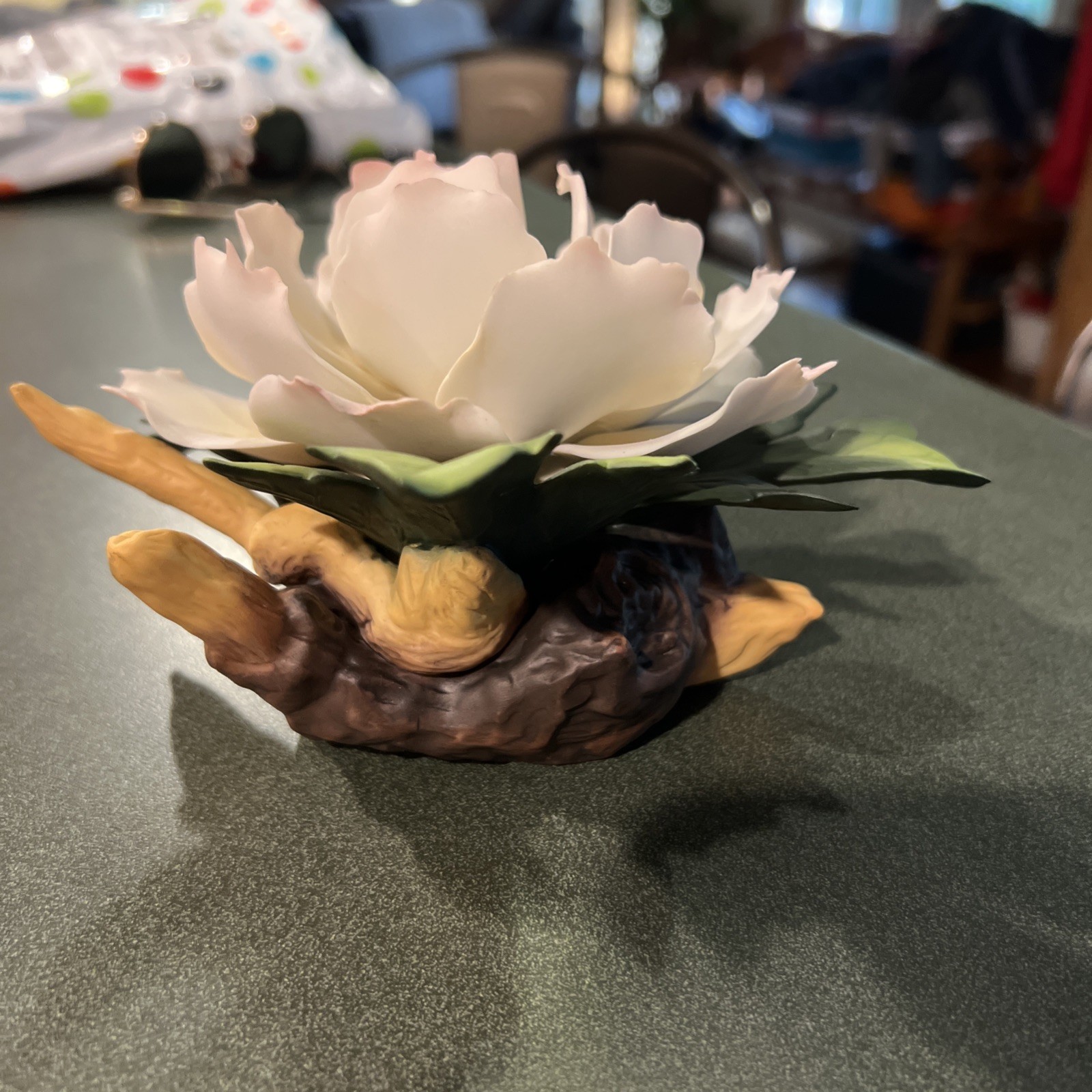 Andrea By Sadek Handcrafted Porcelain Peony Flower Sculpture Figurine