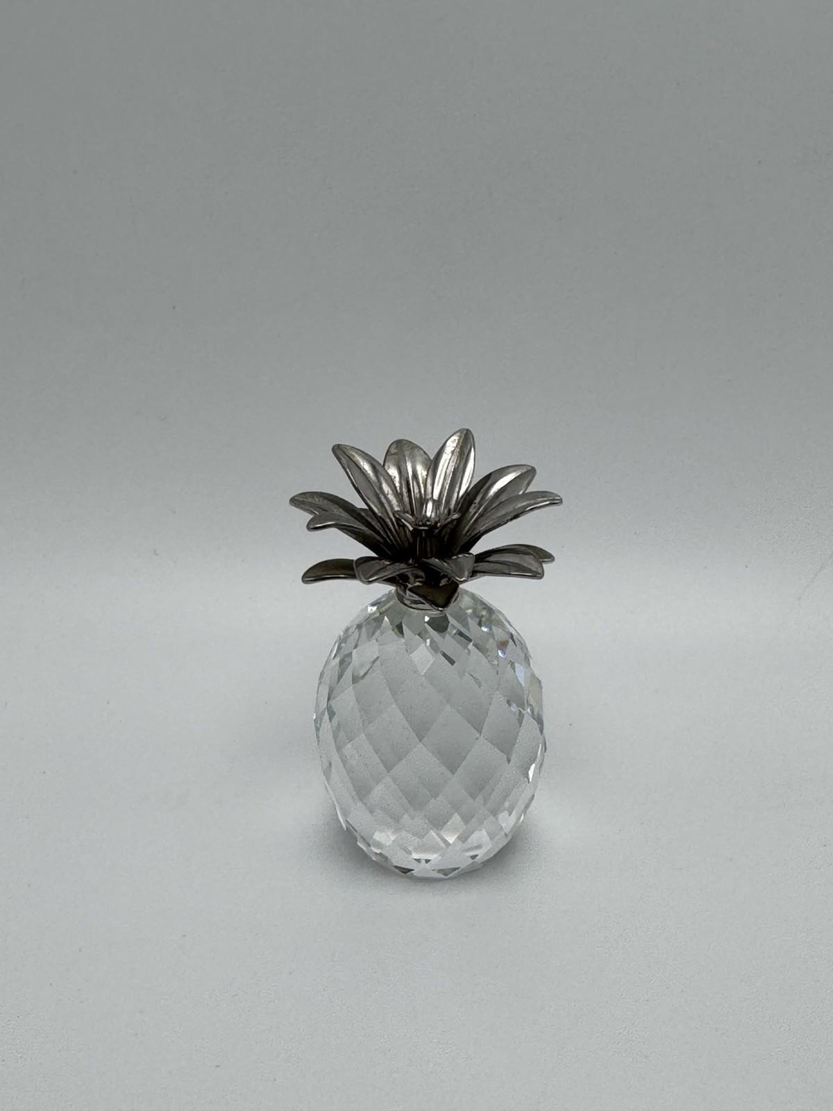 Swarovski Silver Crystal Pineapple, Small 7507 060 001 Silver Rhodium Leaves