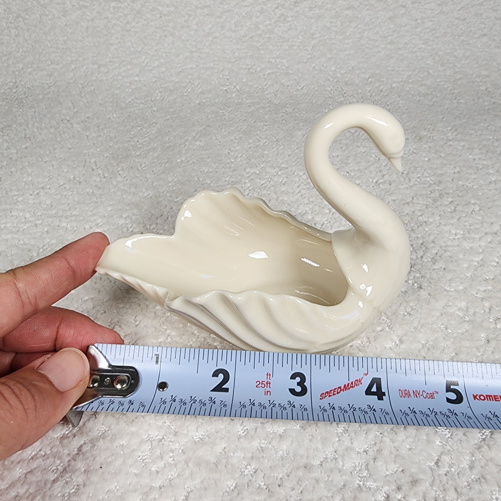 Lenox Vintage Ivory Porcelain Swans Cake Topper Set of 2 Trinket Dish Made in US