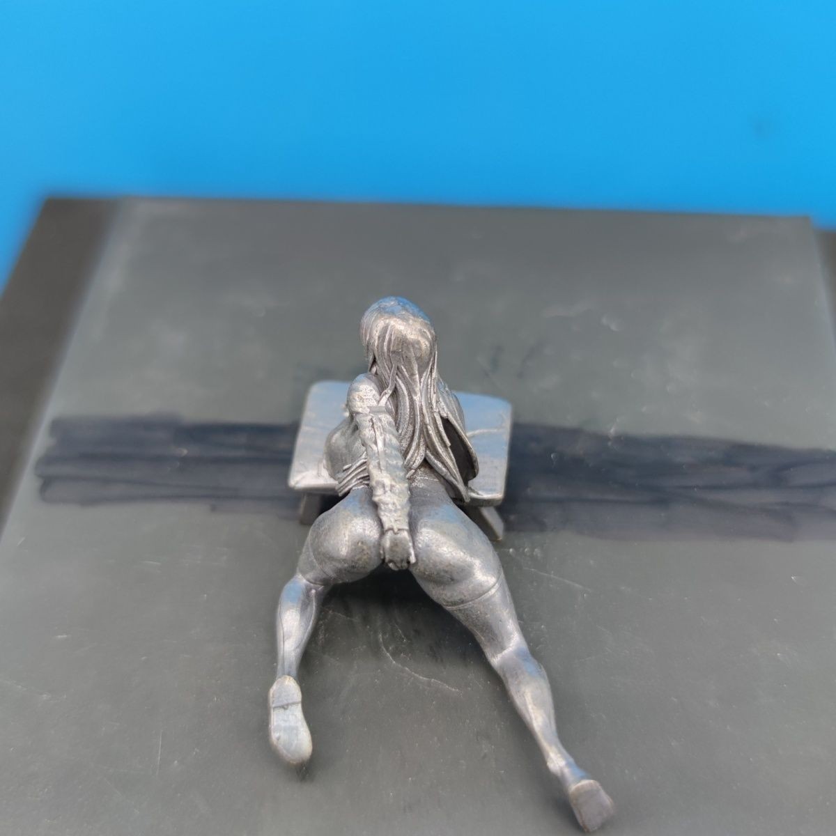45Mm Black Solid Brass Sexy Beauty Body Model Doll Statue Art Artware Ornament