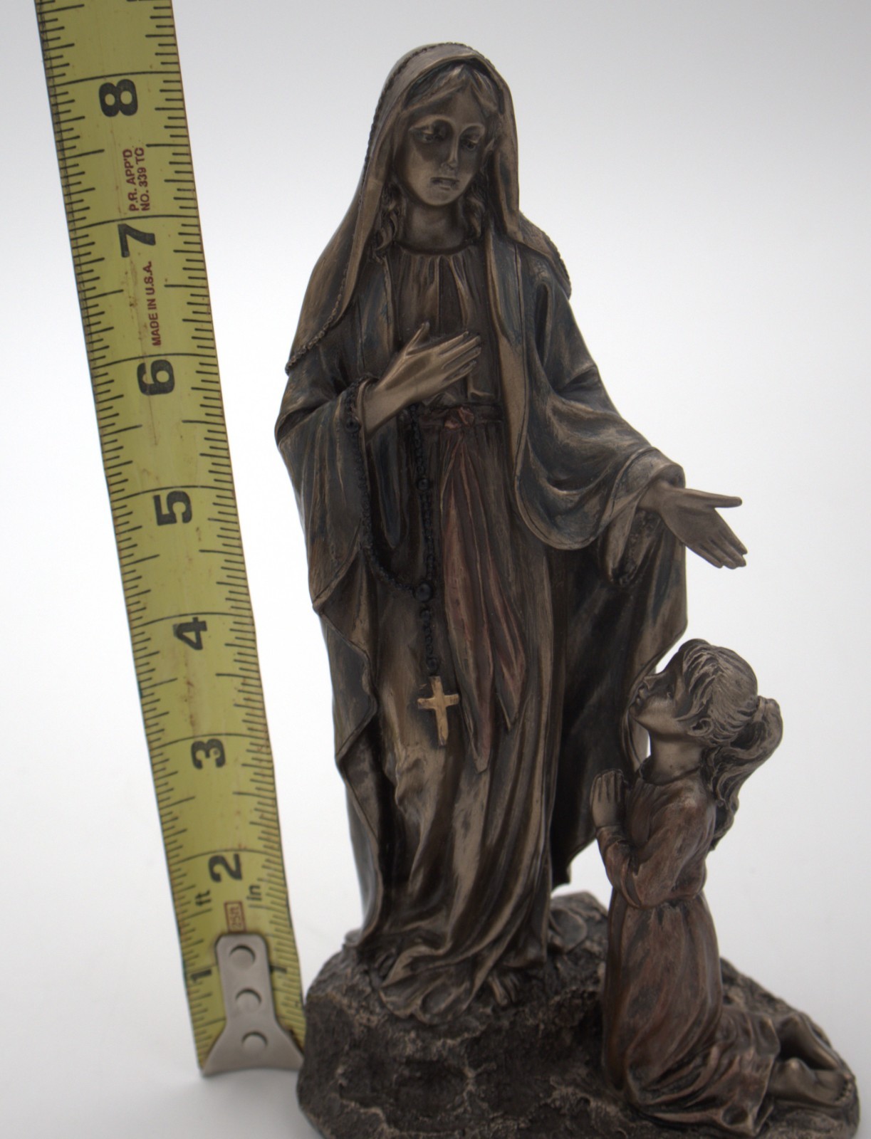 Veronese Design Our Lady of Lourdes Virgin Mary & St Bernadette Resin Statue 8″
