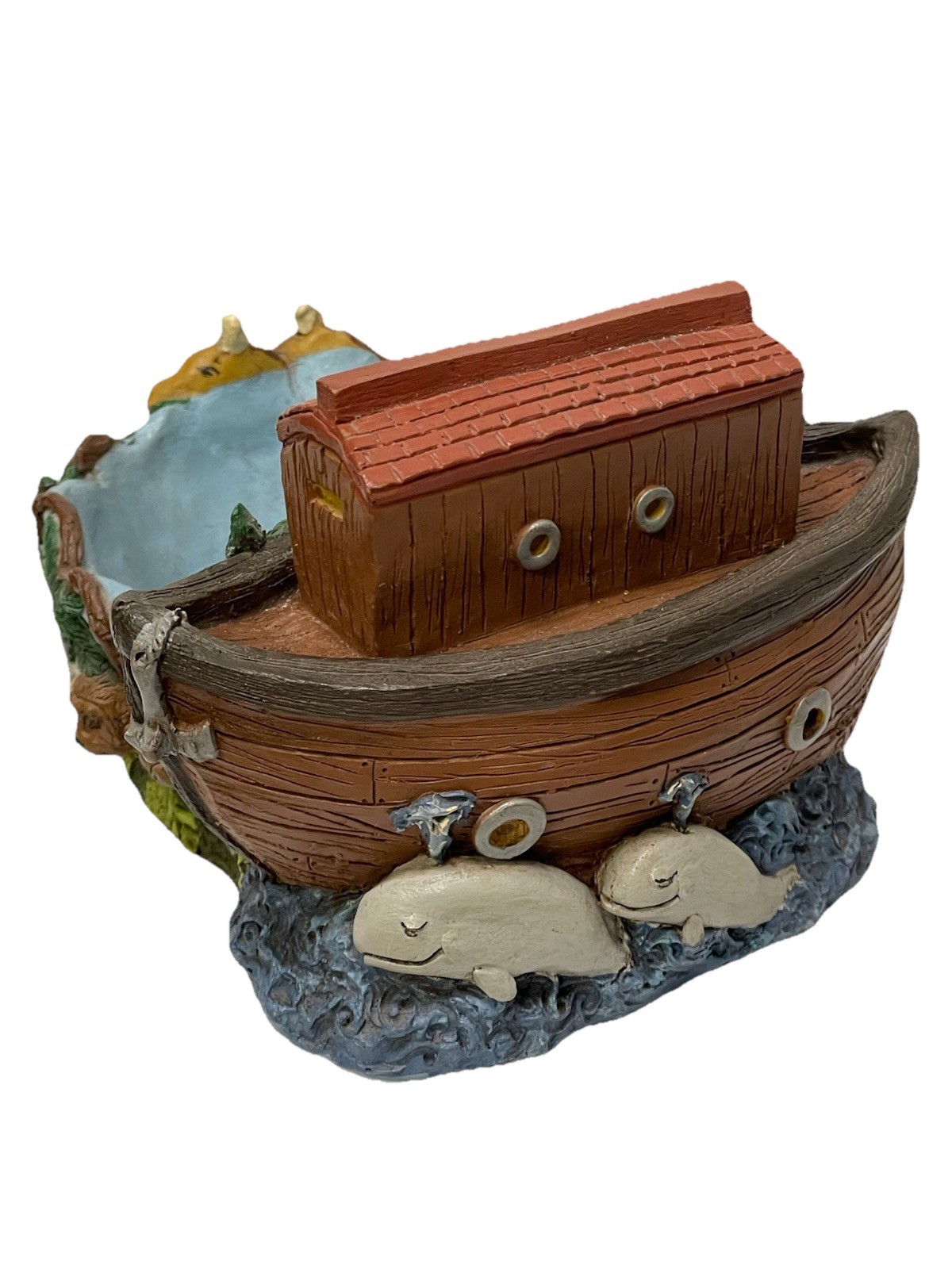 Vtg NOAH’S ARK Table Decoration Candy Dish Figure Christian Decor RARE Detailed