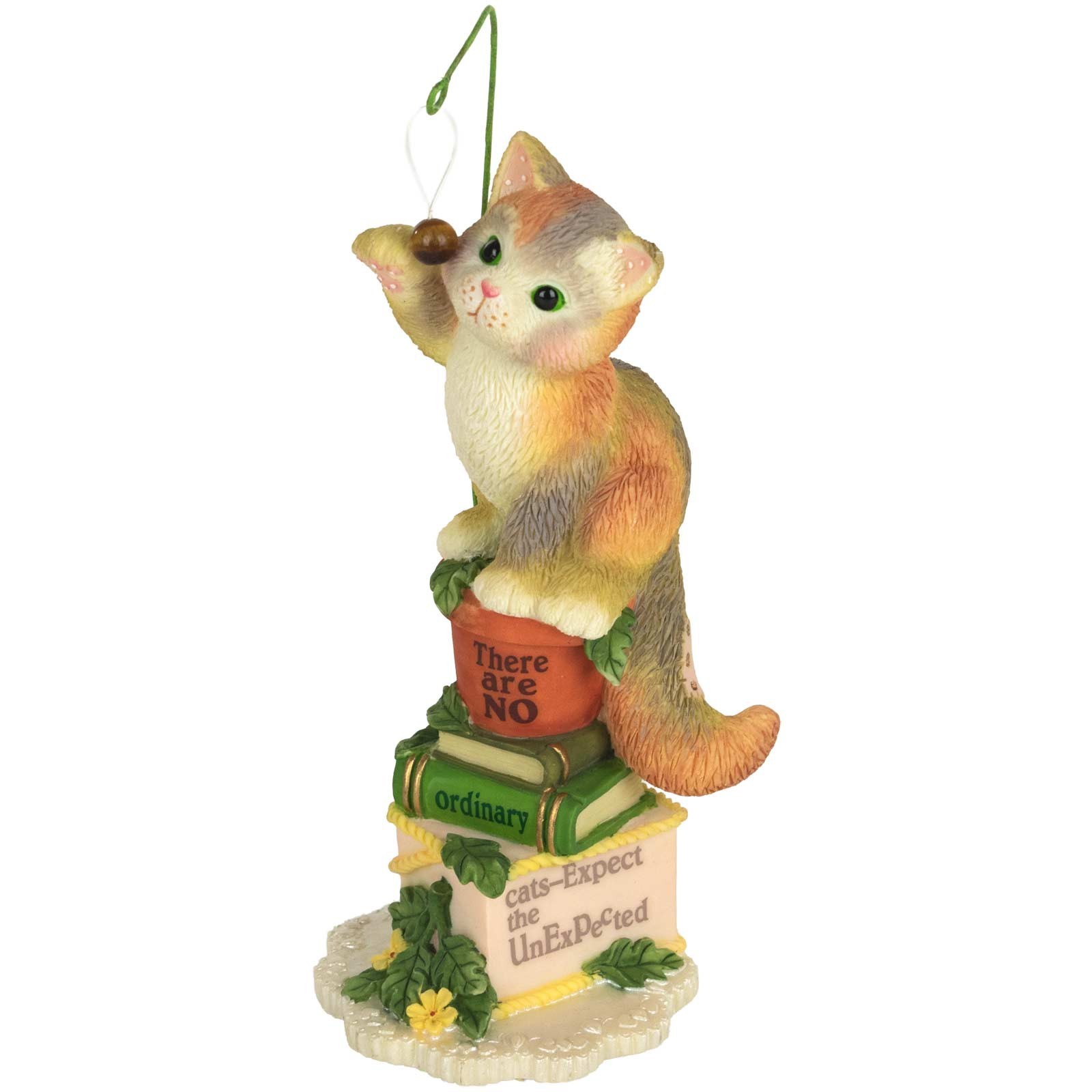 Calico Kittens Cat Playing with Toy on Book Stack Figurine 686573 Unexpected New