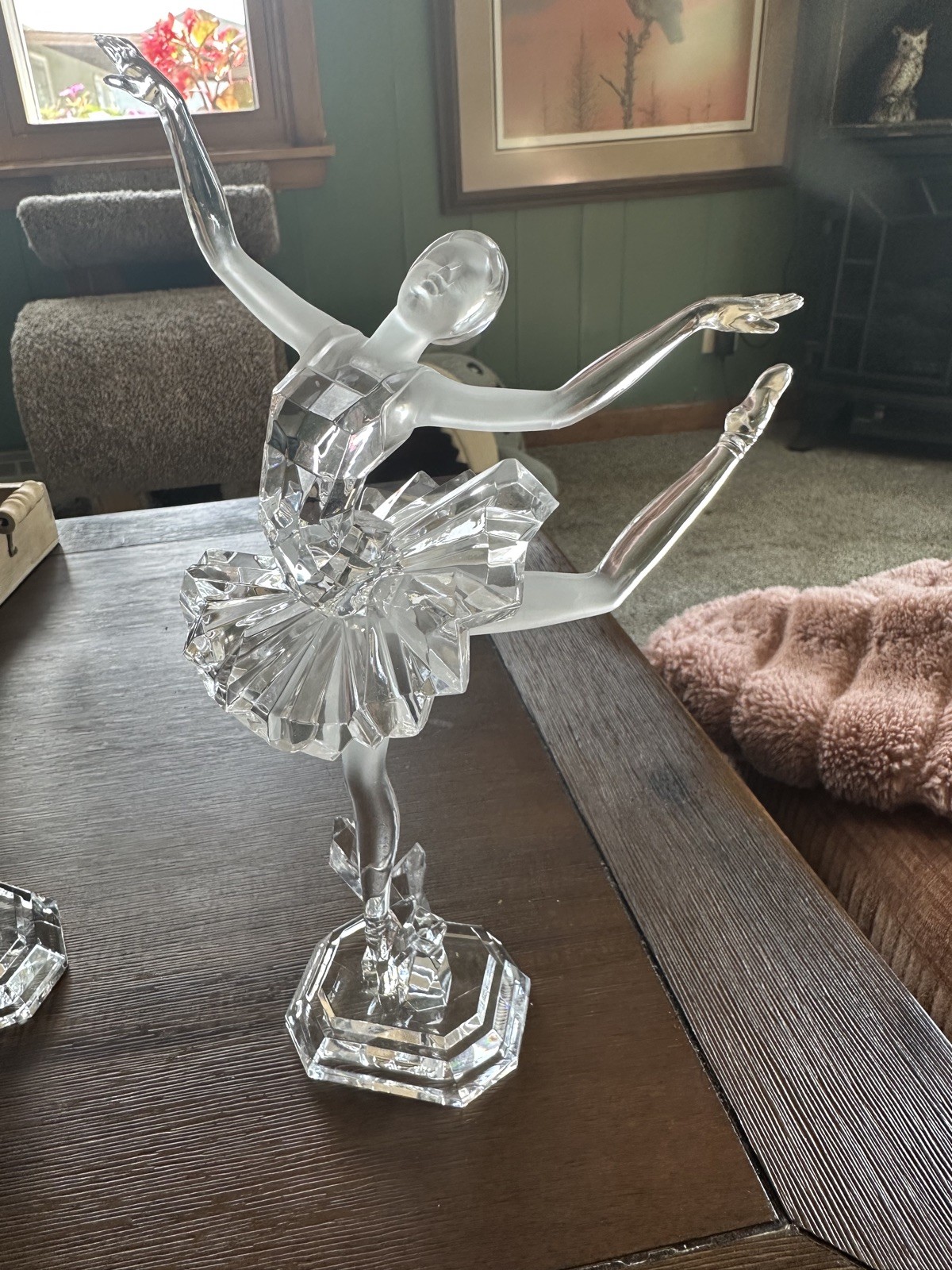 Contemporary 11.5 Inch Clear Acrylic Dancing Ballerina Figurine Icy Craft
