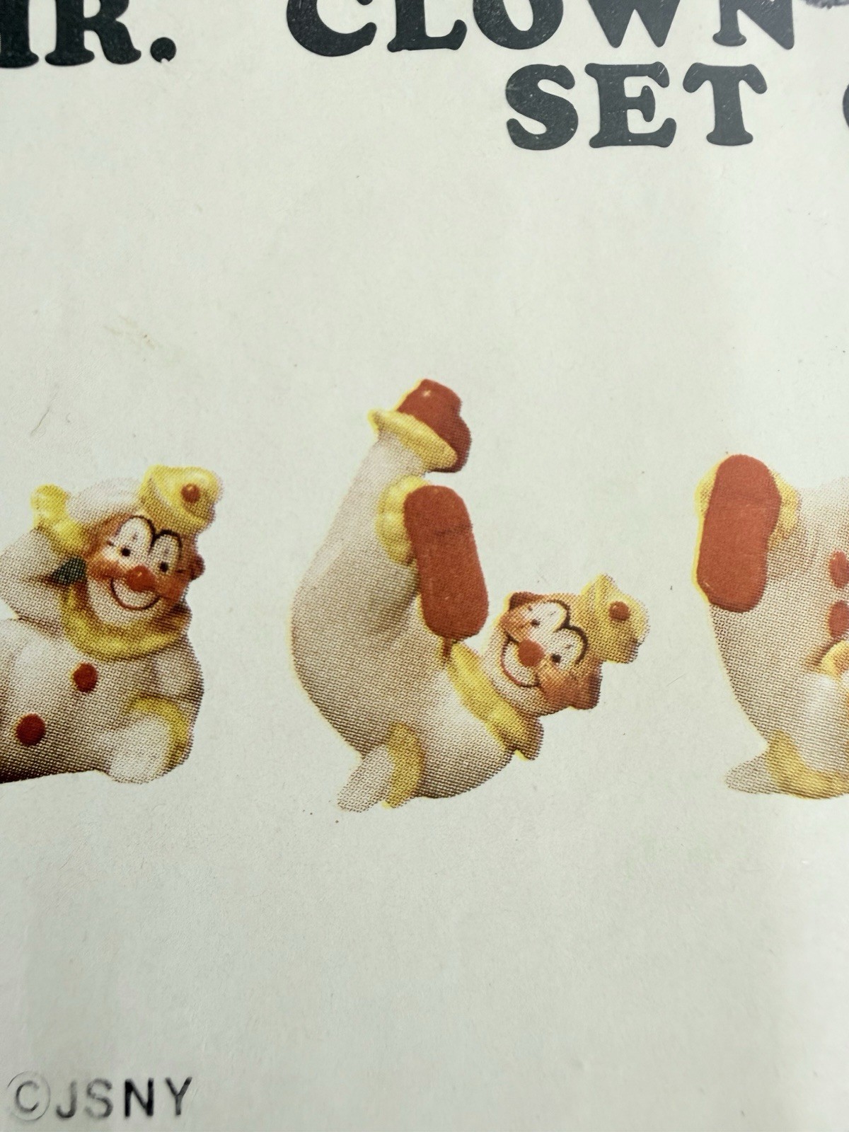 Vintage JSNY Tumbling Circus Clowns Figurines Set of 5 Ceramic Porcelain 3″
