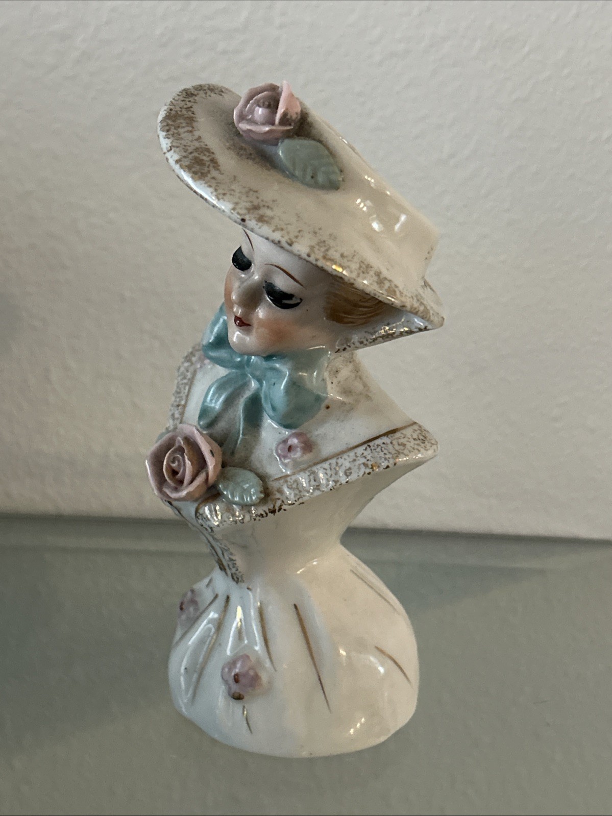Vintage Lady Figurine Vase 5.5 Inches Tall Made in Japan