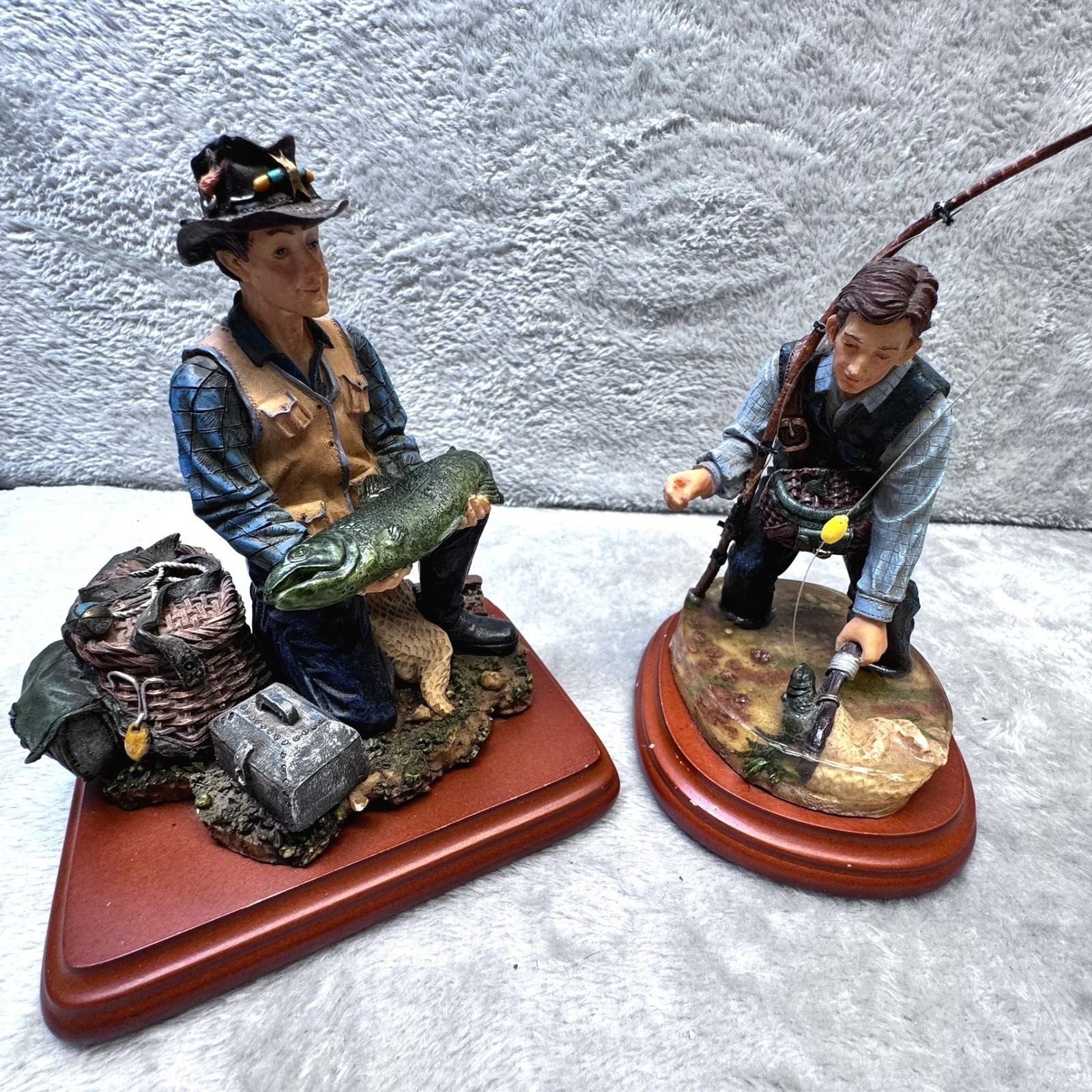 Gone Fishin Character Collectibles Figurine Set – Fishing Scenes Resin Statues