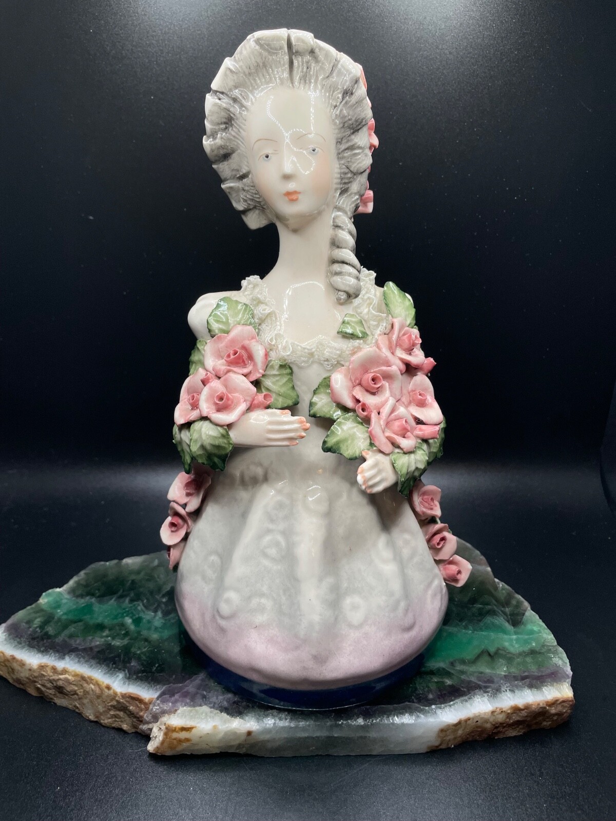 Vintage Cordey corday figurine 5054 porcelian lady women of roses circa 1940’s