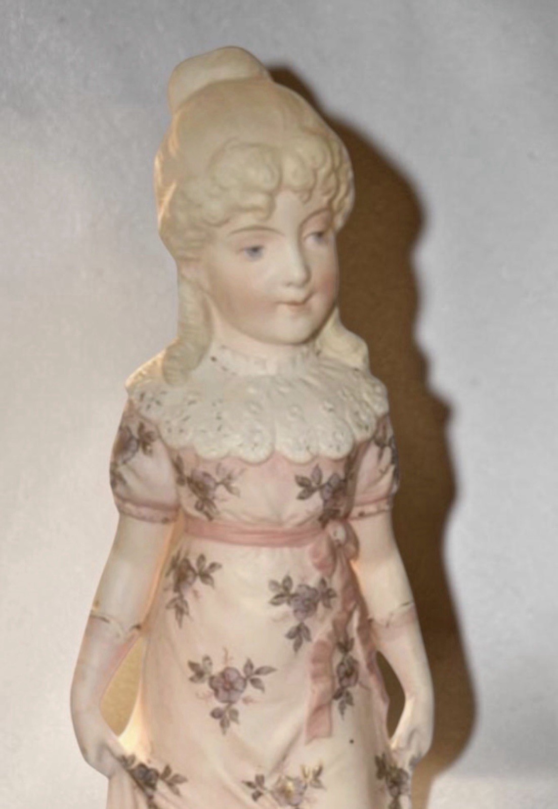 Antique Numbered Antique Bisque Porcelain Lady Girl Woman 15” Figurine Germany