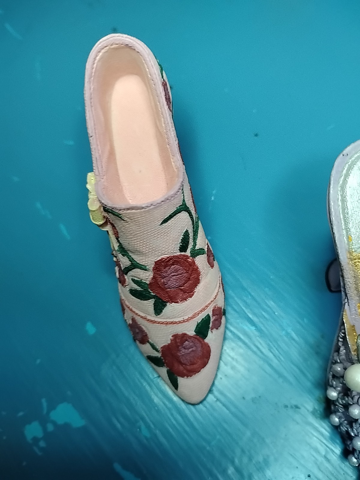 Ceramic Miniature Fancy Designer Shoes-3-4” Each-Fine Details Mini Decor Shoes 3