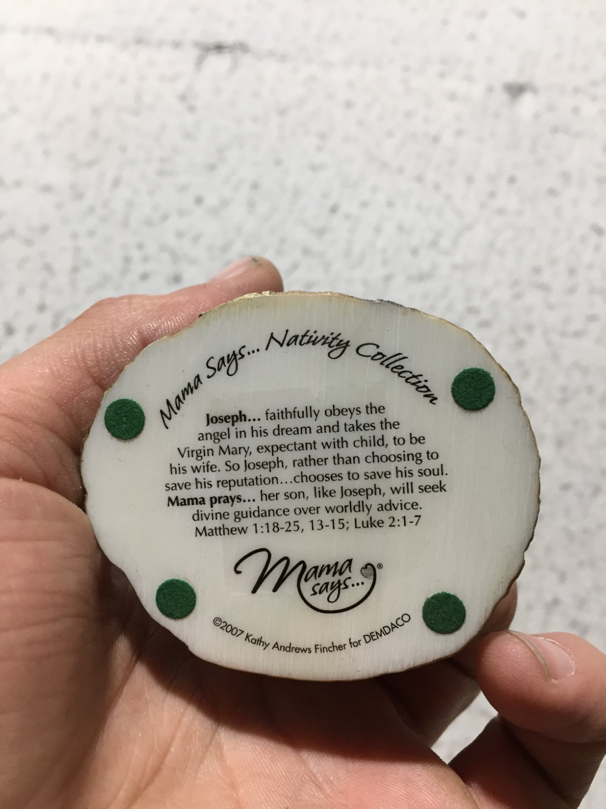 Mama Says Nativity Collection Joseph Figurine Demdaco 2007