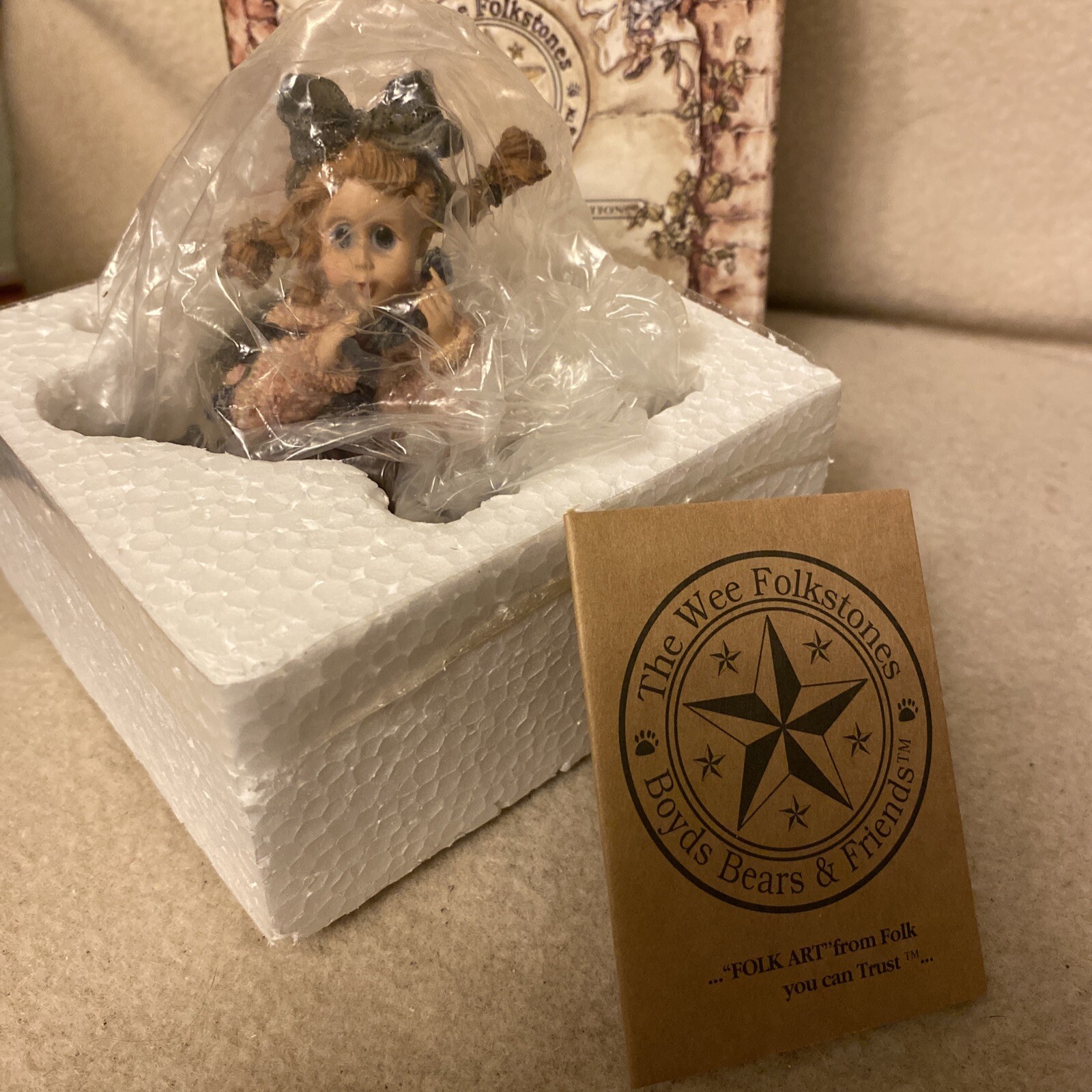 2 Boyds Wee Folkstone Faeries, Grandma & Gabrielle (Phone), In Box with COAs