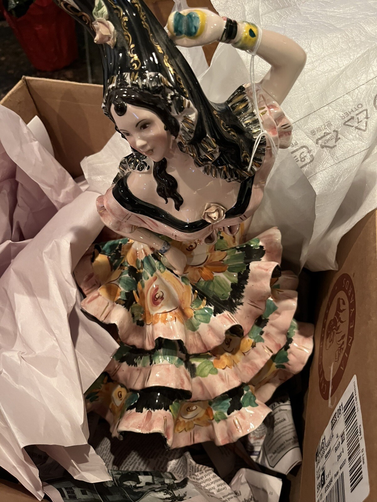 Ceramic Dancer Made in Italy 19″ Height 11″ Length See Photos Great Price!!