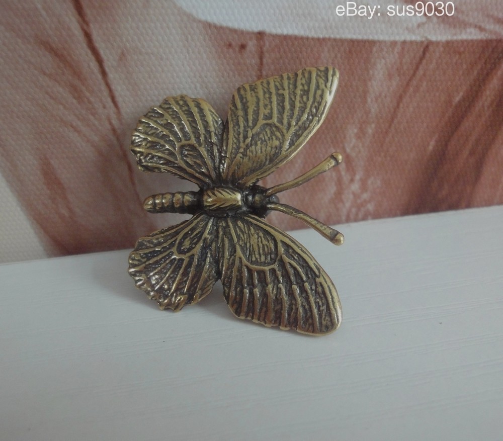 Mini Brass Butterfly Figurine Garden Decor