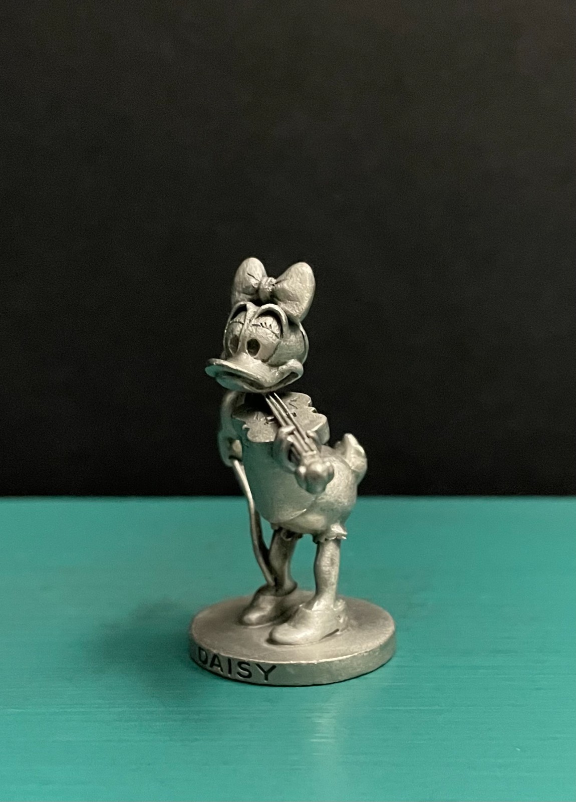 Walt Disney Schmid Pewter RKO Cartoon Daisy Duck Violin Band Orchestra Figurine