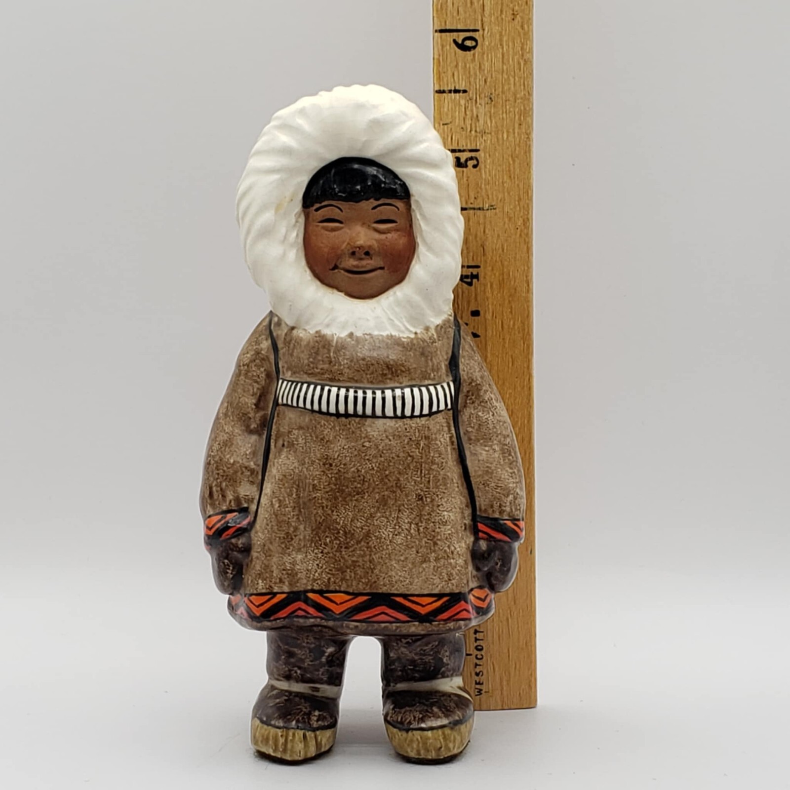 C. Alan Johnson Alaskan Inuit Boy Child “Silook” Ceramic Figurine©1962 O49 Brown