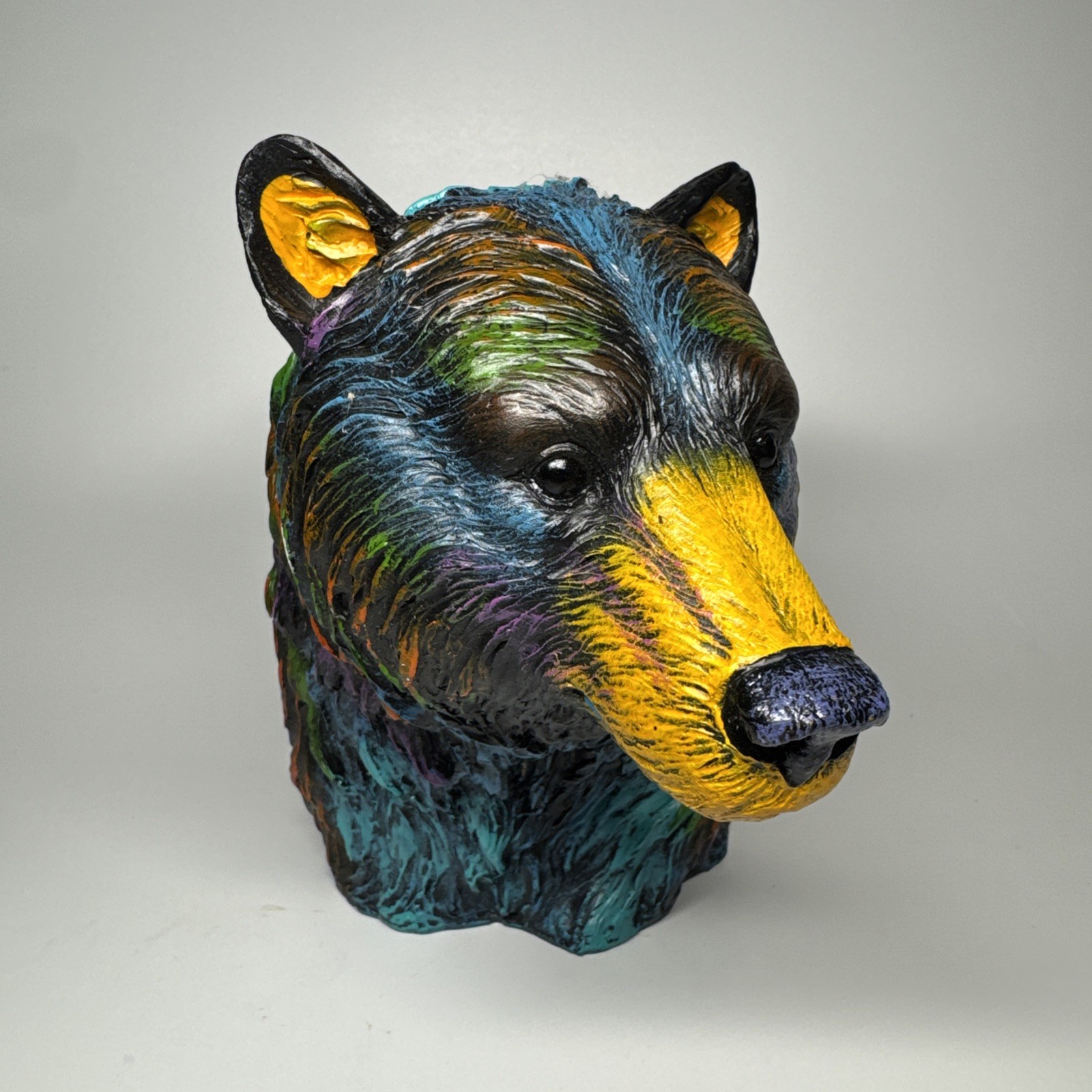 Ebros Gift Wild & Free Colorful North American Brown Bear Bust Figurine 7″H