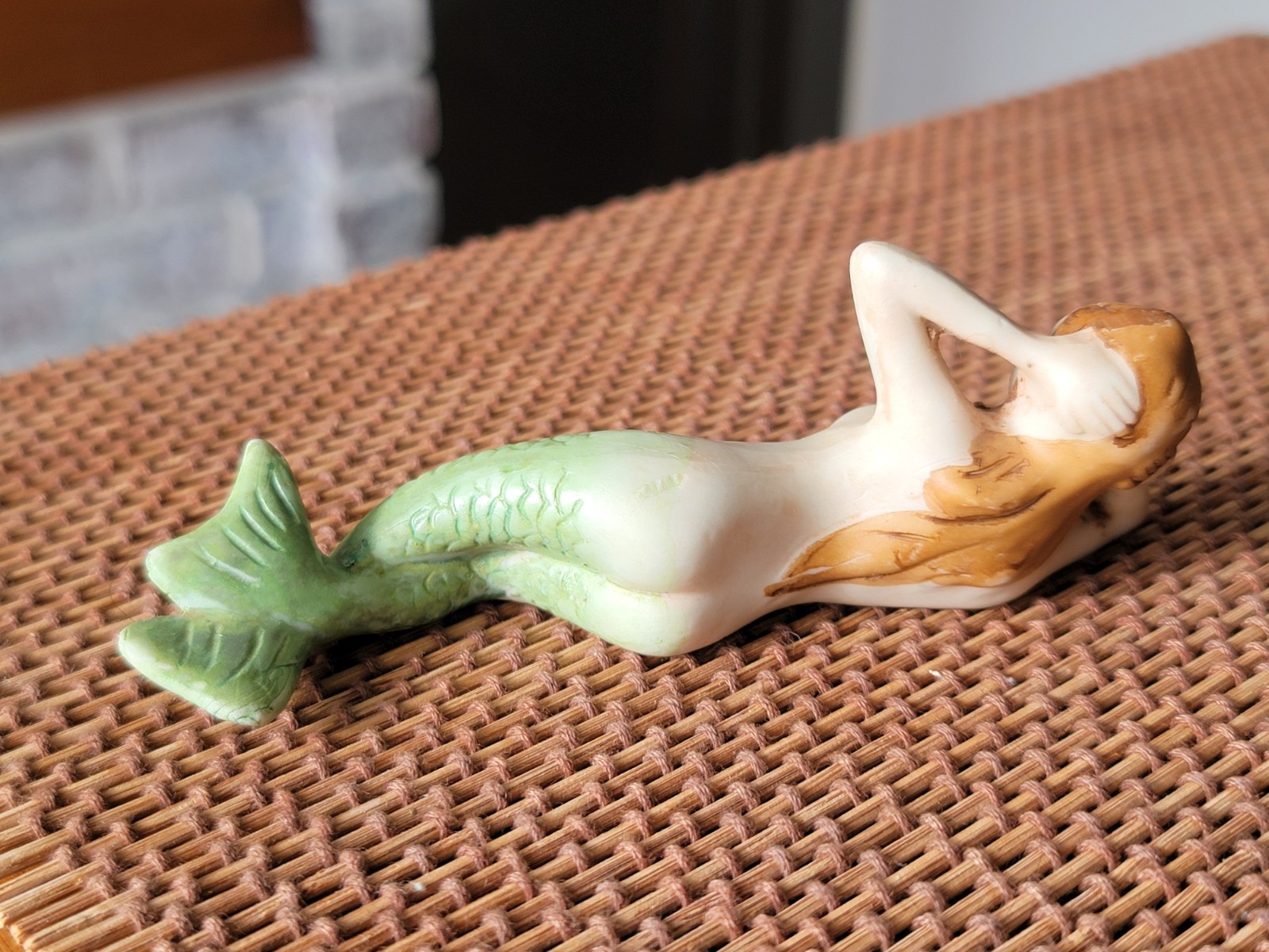 VTG Miniature Porcelain PIN-UP Art MERMAID Figurine Made in JAPAN Hand-Painted