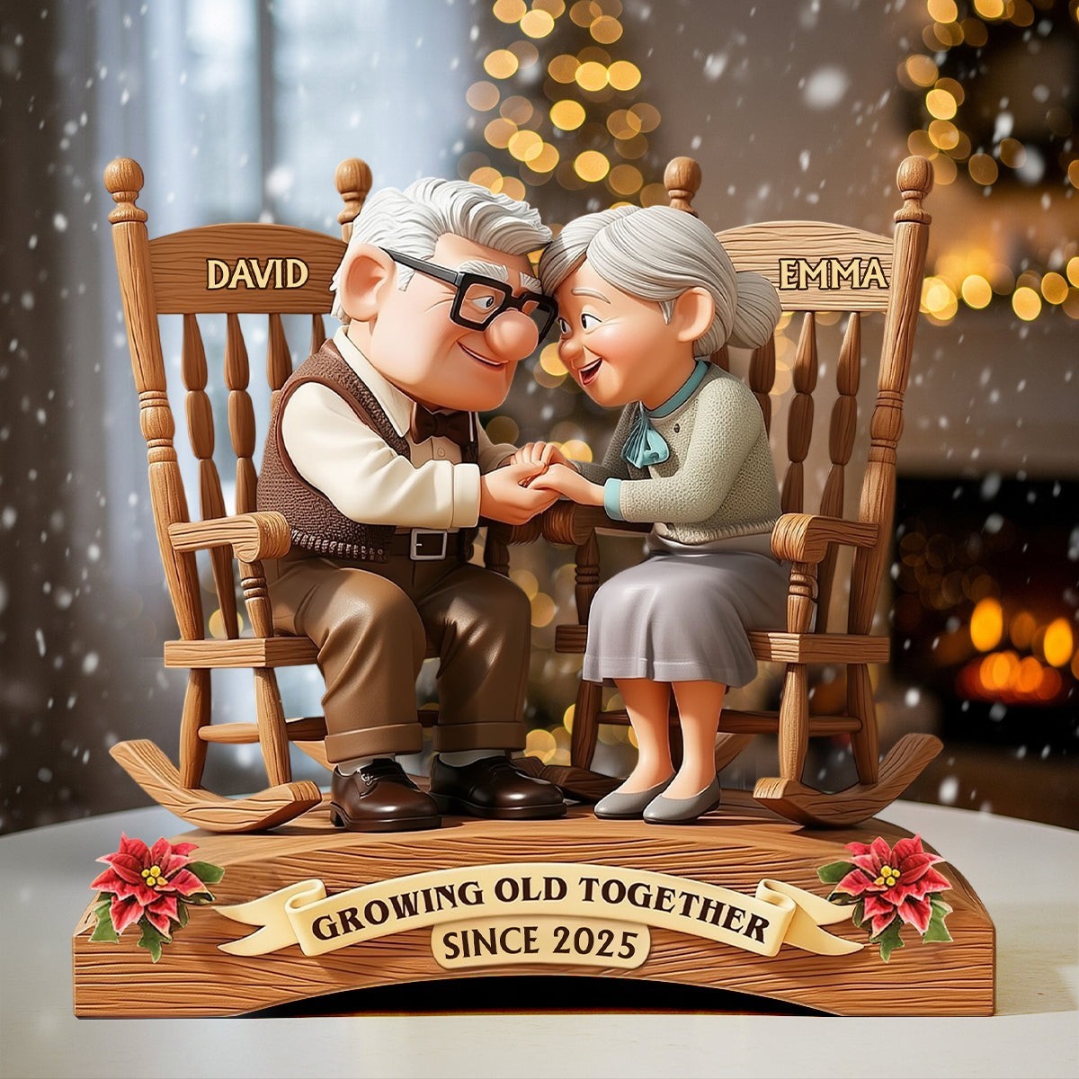 Personalized Carl Ellie Up Couple Family Acrylic Plaque Wooden Block Desk Decor