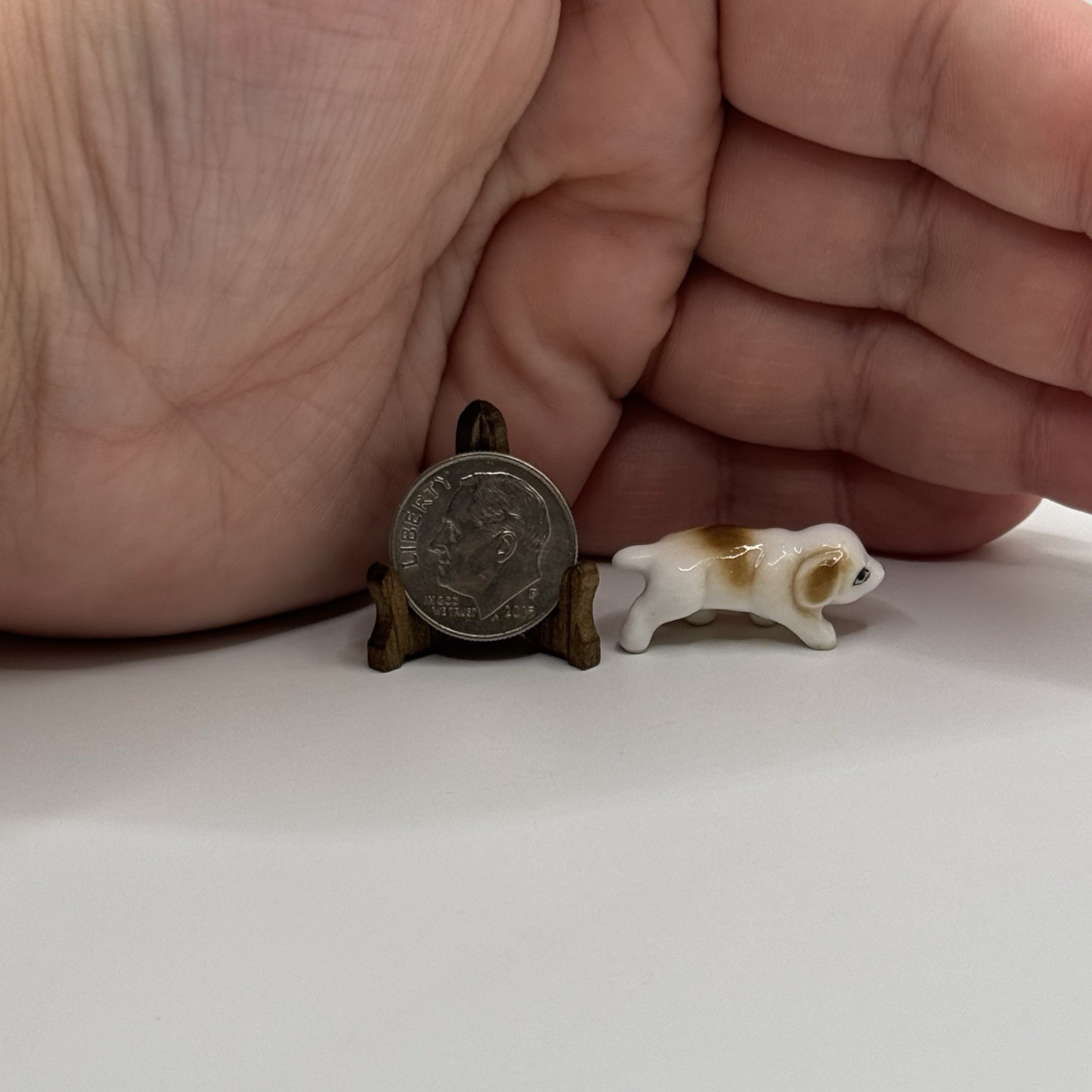 Vintage MCM Miniature Dog Tiny Puppy Figurine Bone China Mini