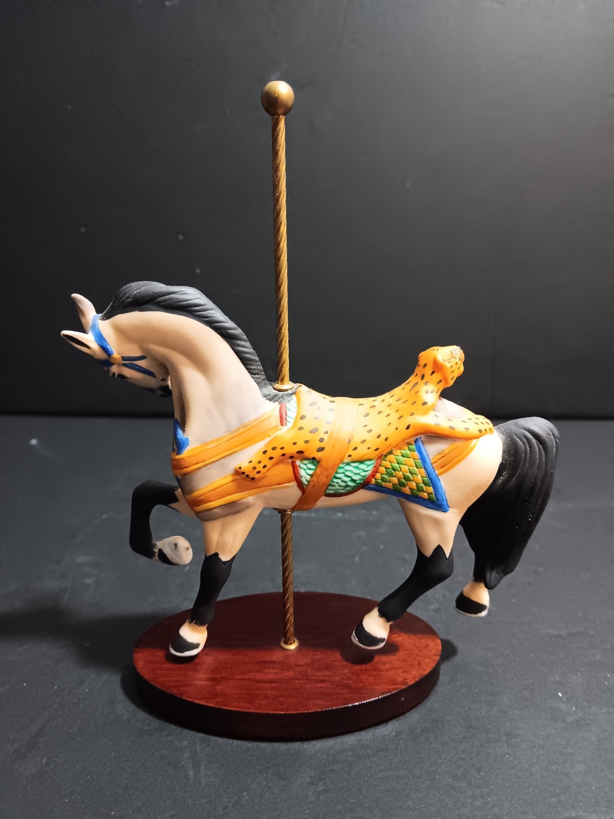 VTG Franklin Mint “The Treasury Of Carousel Art” Leopard Saddle Horse 1988