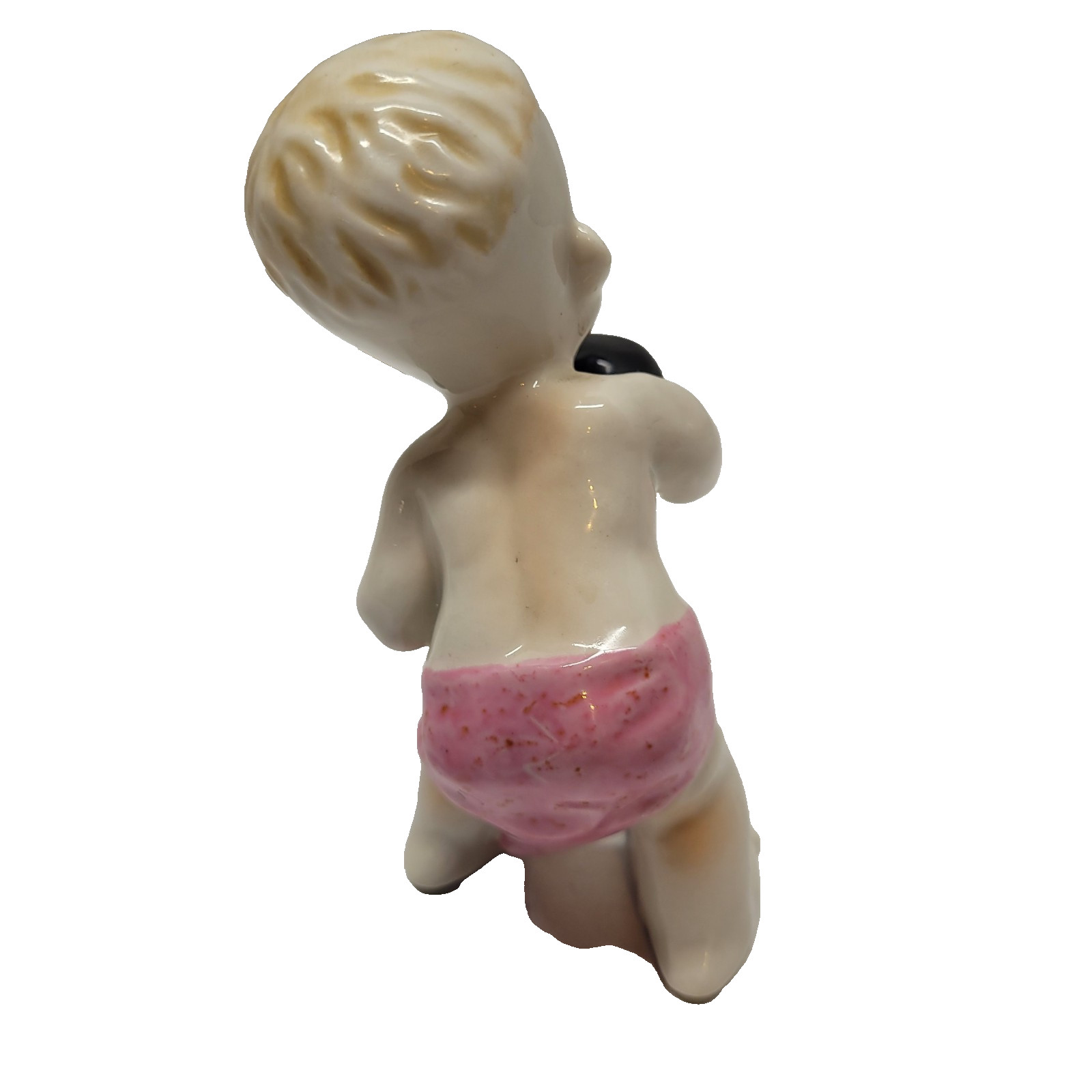 Vintage Japan Boxing Boys Figurine Set Matching 39 Kewpie Style Ceramic Boxer