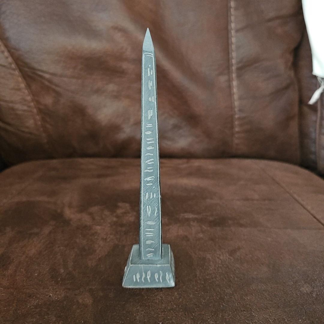 Handcrafted Egyptian Obelisk Portraying Ancient Pharaonic Hieroglyphs + Culture