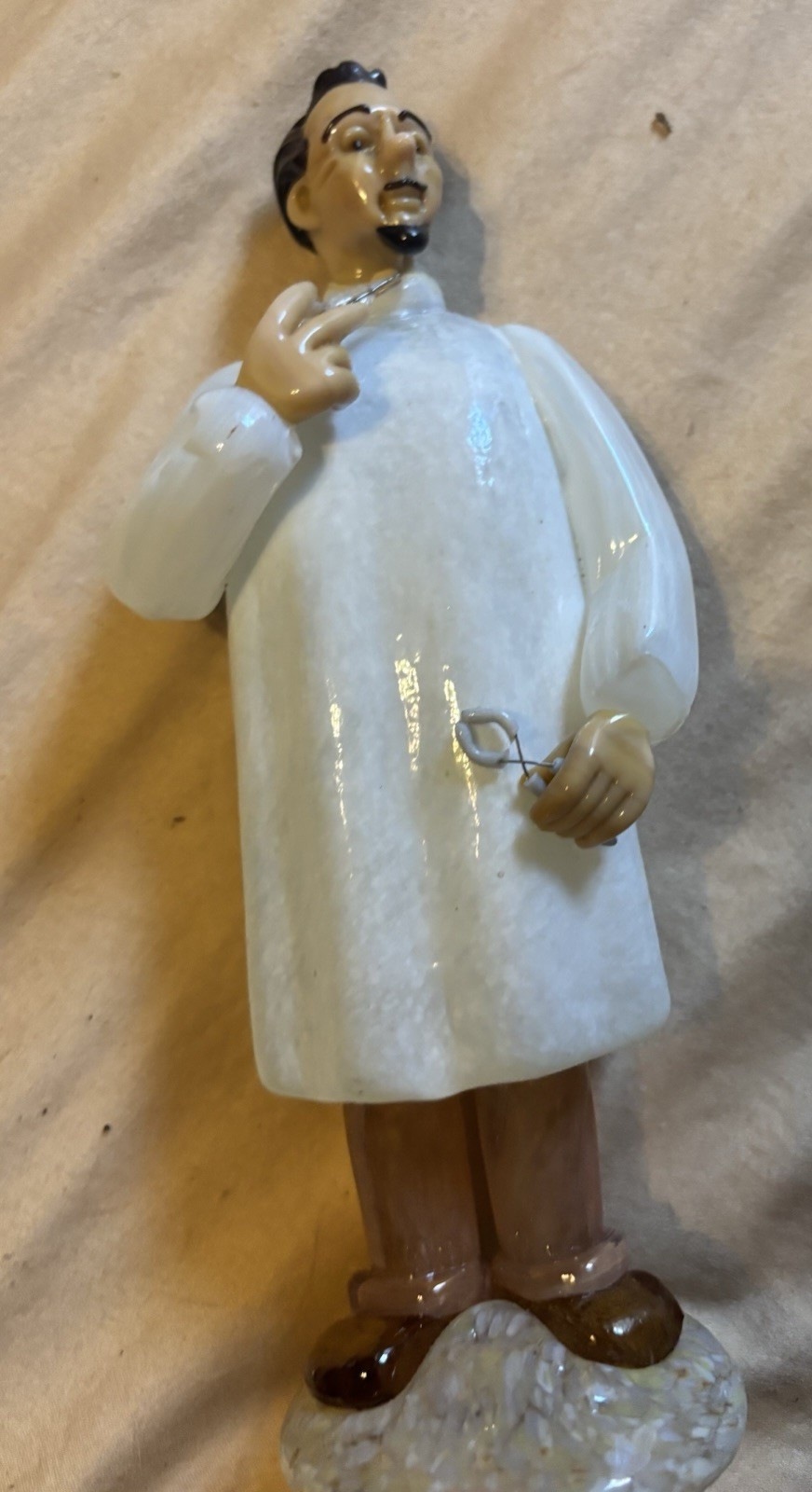 Vintage Czech Occupation Cut Crystal Figural Dentist Man Figurine Sculpture