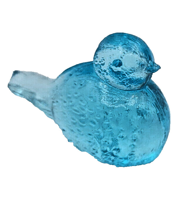 Wilkerson Blue Spackler Bird Figurine Glows Orange Black Light Shine