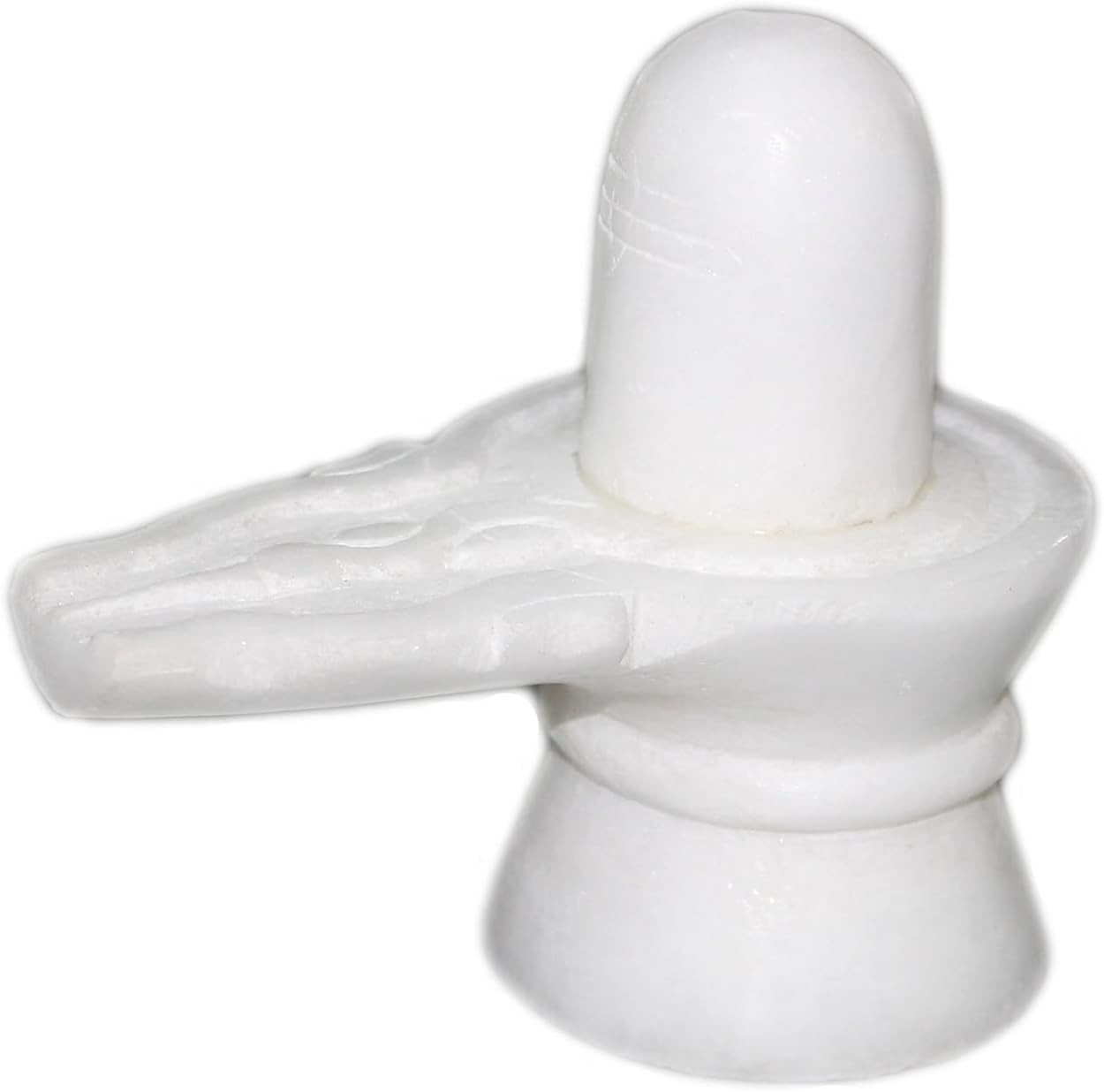 White Marble Stone Shivling Statue For Worship, Home Decor-2.5’H Inches (Approx)