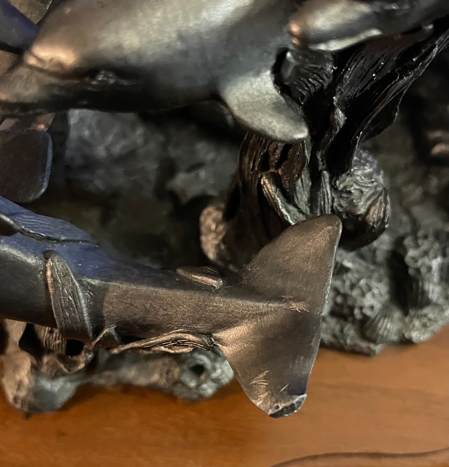 Michael Ricker Pewter Dolphin Pod Nautical Sea Life Corral Reef Ocean Art Statue