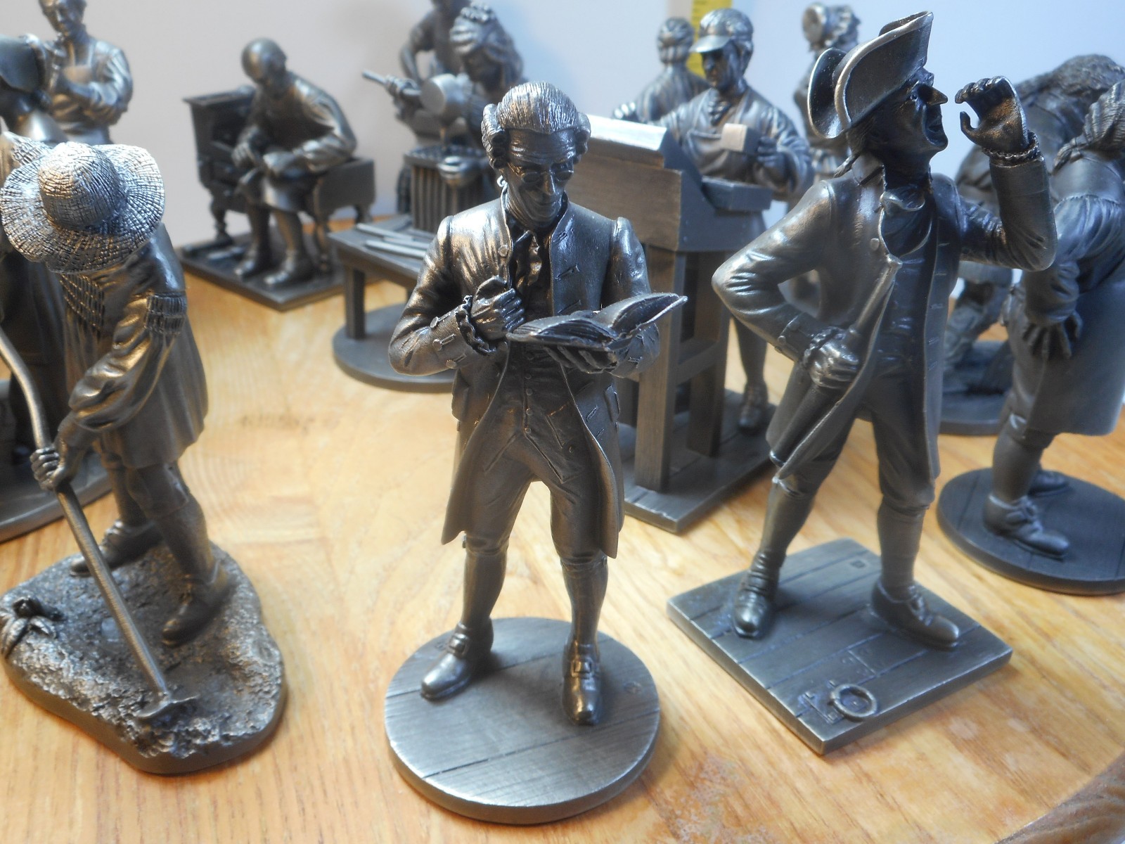 1974 FRANKLIN MINT People of Colonial America Pewter Figurines Complete Set