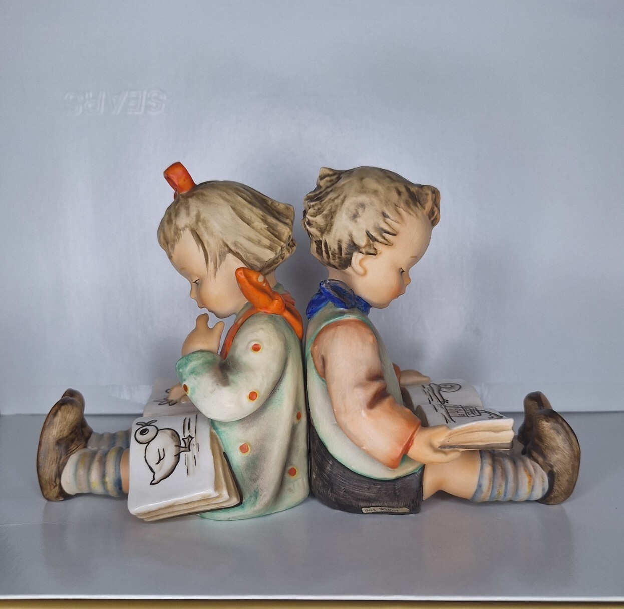 Hummel Vintage “Book Worm Boy and Girl Bookends”, both TMK-3, 5 1/2 inches