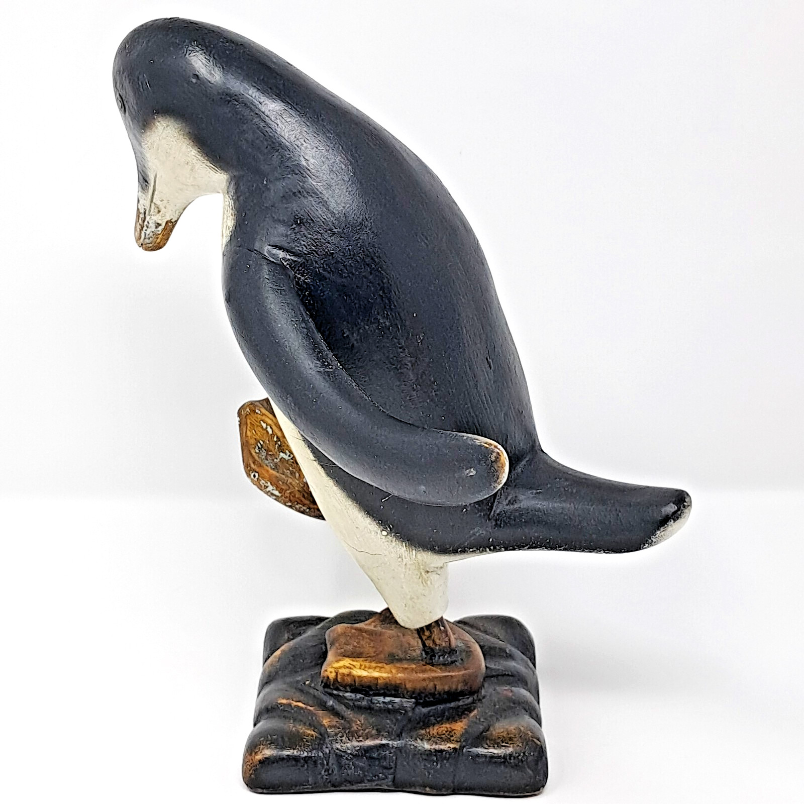 Smith & Hawken 9.5″ Penguin Statuary 2007 wood rustic decor retired htf Taget #2