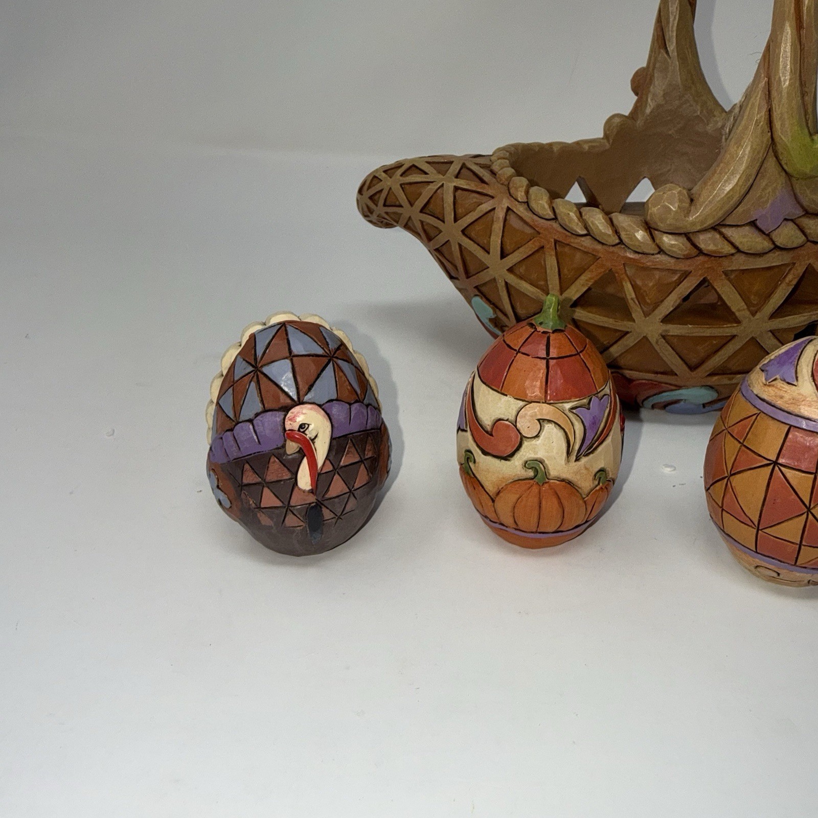 NIB Jim Shore BOUNTY OF BLESSINGS Cornucopia Basket Set 5 PCs Autumn Figurine