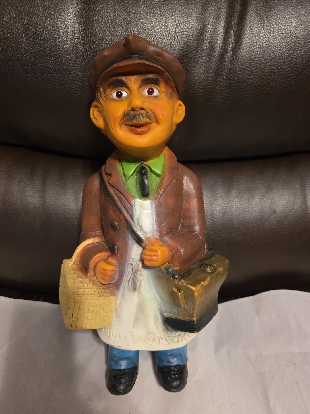 Hofer Warschtlamo Molded Plastic West Germany sausage Bread vendor Statue 12″