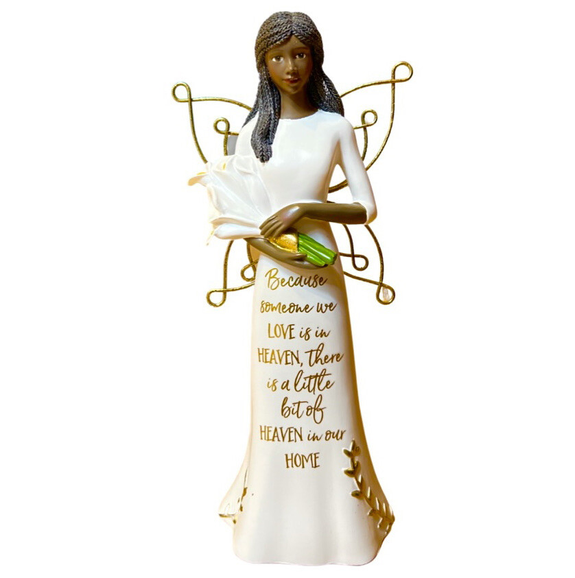 Because Someone We Love is In Heaven Ebony Angel Figurine
