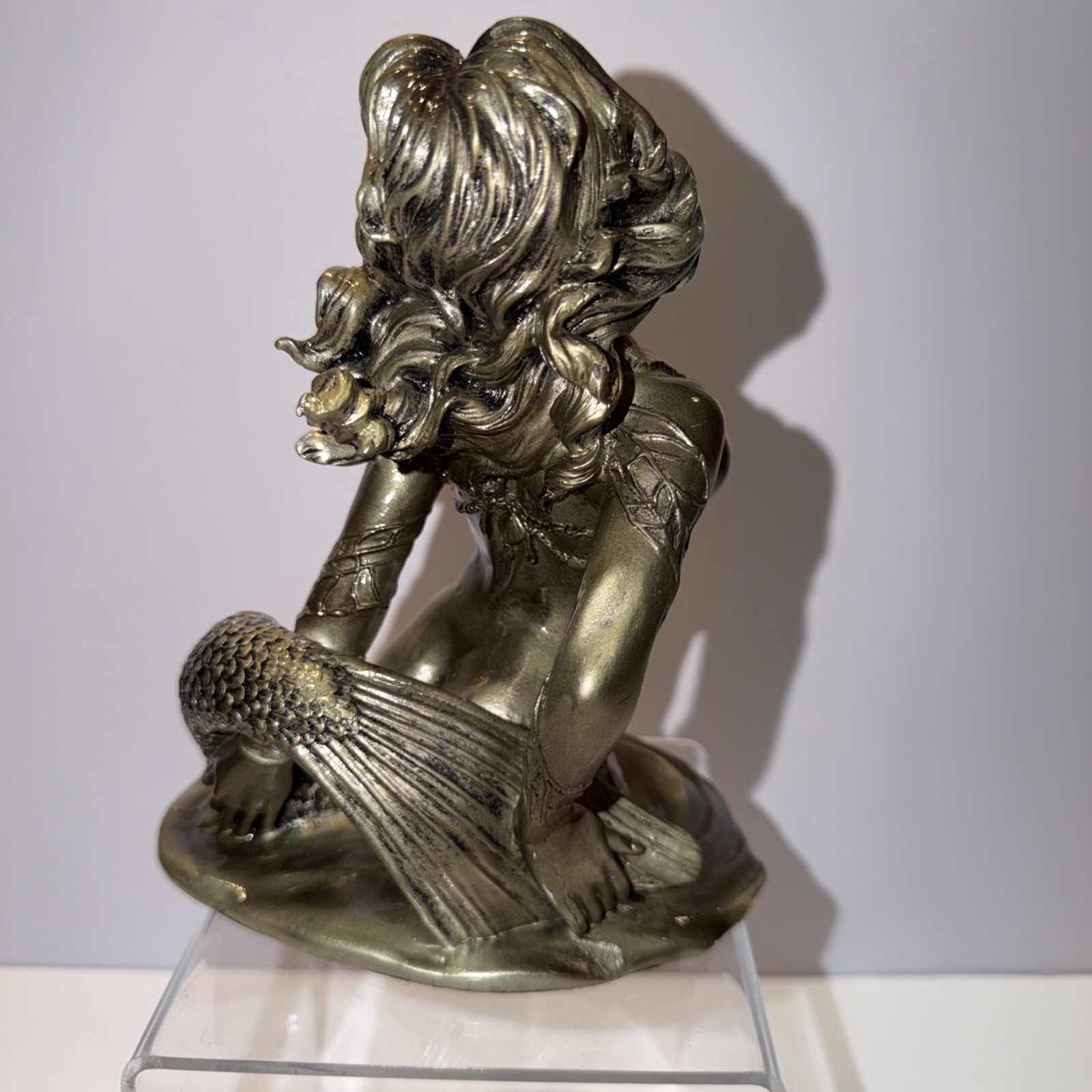 Mermaid lady women sexy breast Sculpture Oceanic Statue Signed Dated