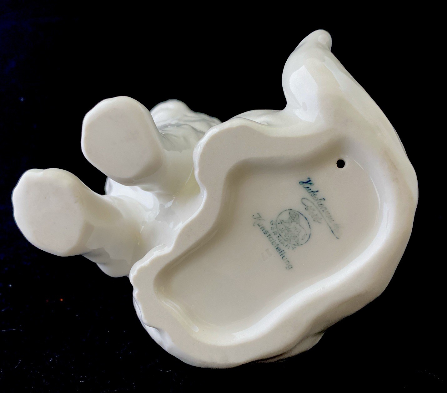 Porcelain Hutschenreuther Selb Green Eyed White Kitten Cat Figurine Germany