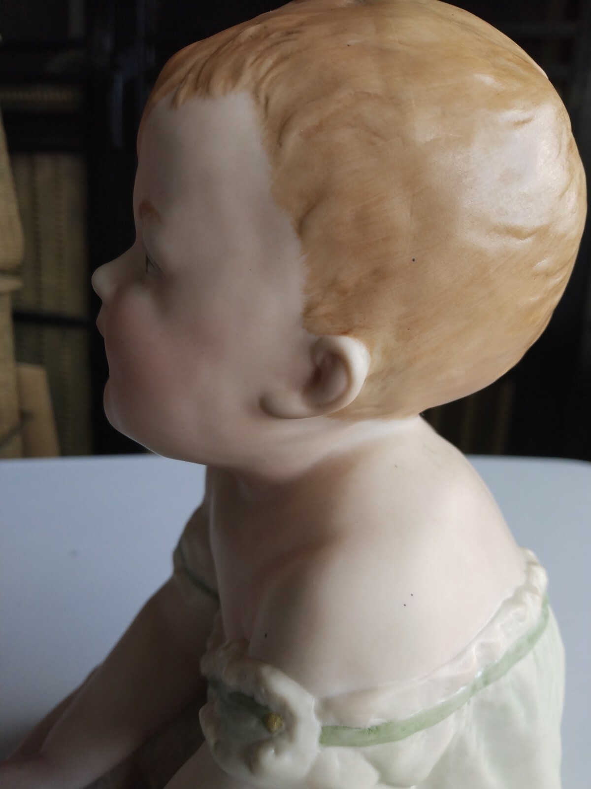 Collectable German Gebruder Huebach Bisque Piano Baby Figurine