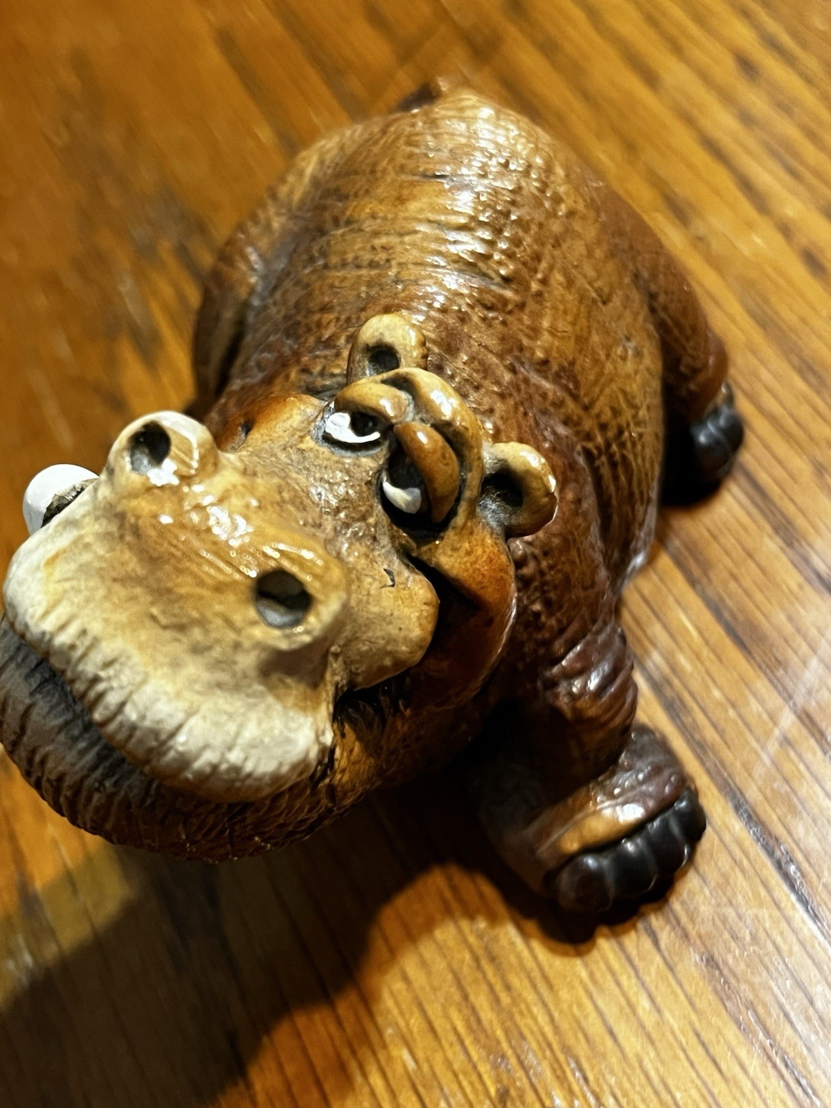 VTG John Rays Beasties Kingdom Hugo Hippo 1986 Resin Figurine House Hippo Granny