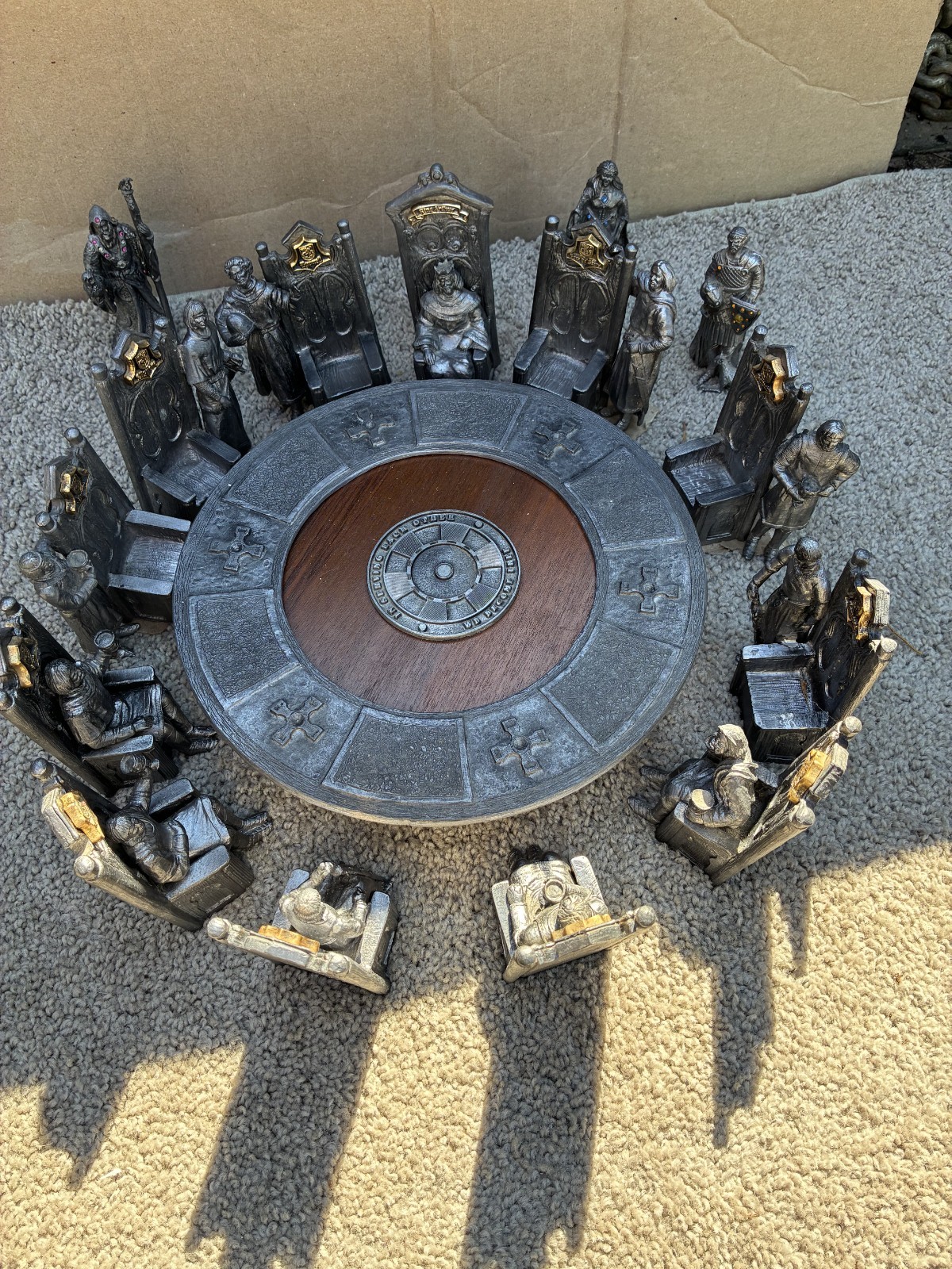Michael Ricker Pewter Knights King Arthur Round Table 15 Figures Gold Crests Sig