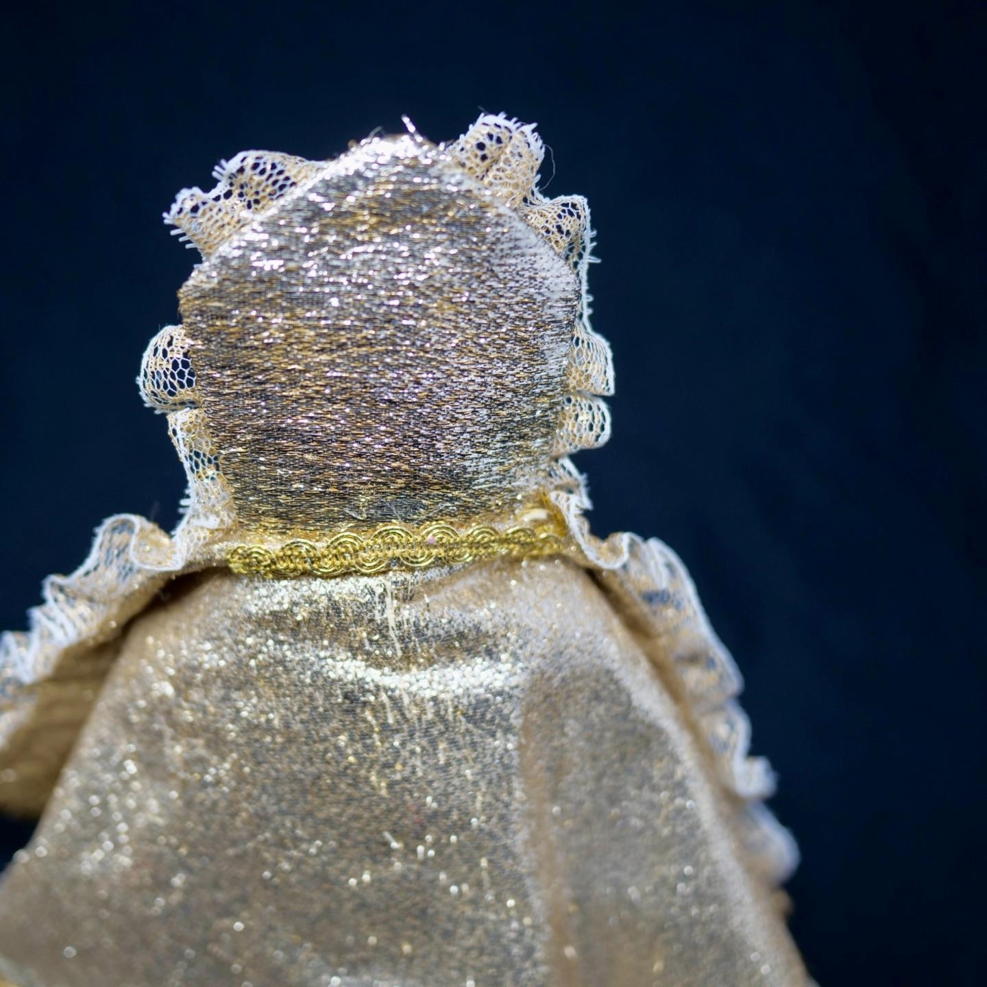Vintage Infant of Prague Statue Beaded Gold Rhinestones Vestments NO Crown