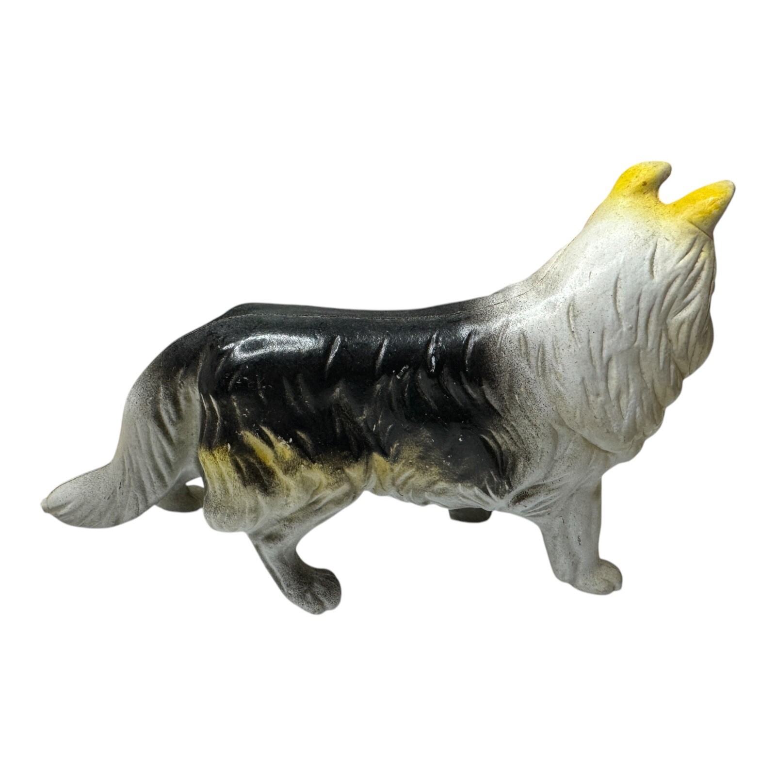 Vintage Collie Molded Plastic Figurine #802 Hong Kong – 7.5”