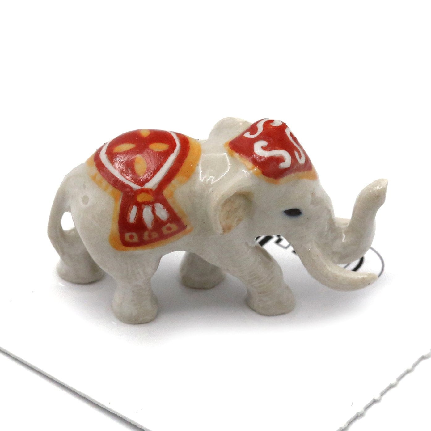 Little Critterz White – Elephant”Airavata” Animal – Miniature Porcelain Figurine